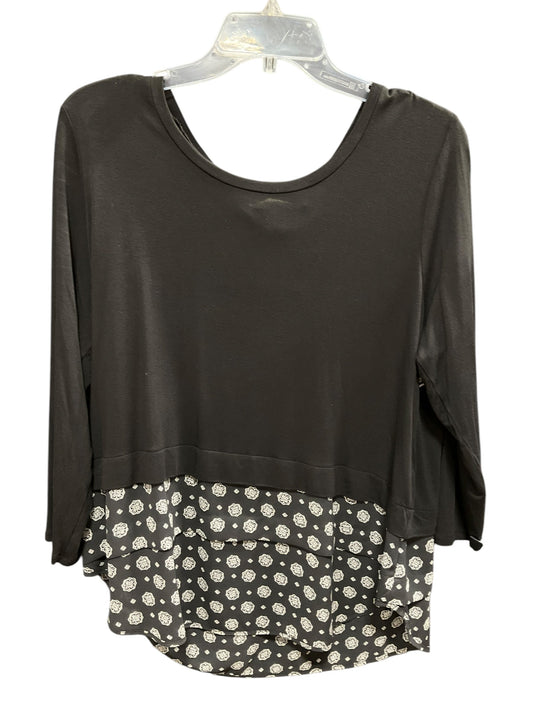 Top 3/4 Sleeve By Michael By Michael Kors In Black, Size: L