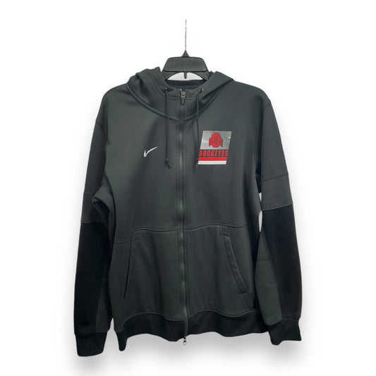 Athletic Jacket By Nike Apparel In Grey, Size: L