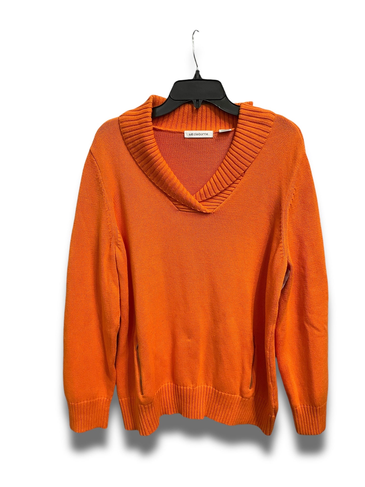 Sweater By Liz Claiborne In Orange, Size: Xl