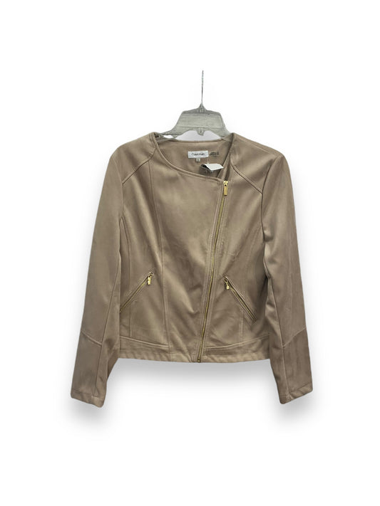 Jacket Moto By Calvin Klein In Tan, Size: L