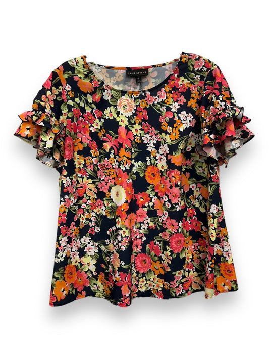 Floral Print Top Short Sleeve Lane Bryant, Size 2x