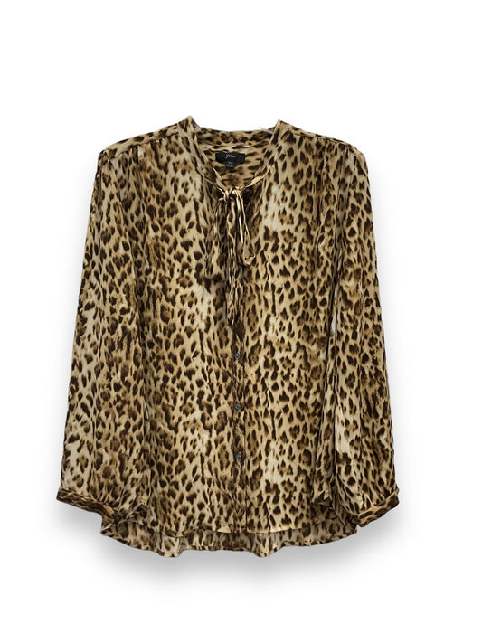 Animal Print Blouse Long Sleeve J. Crew, Size Xl