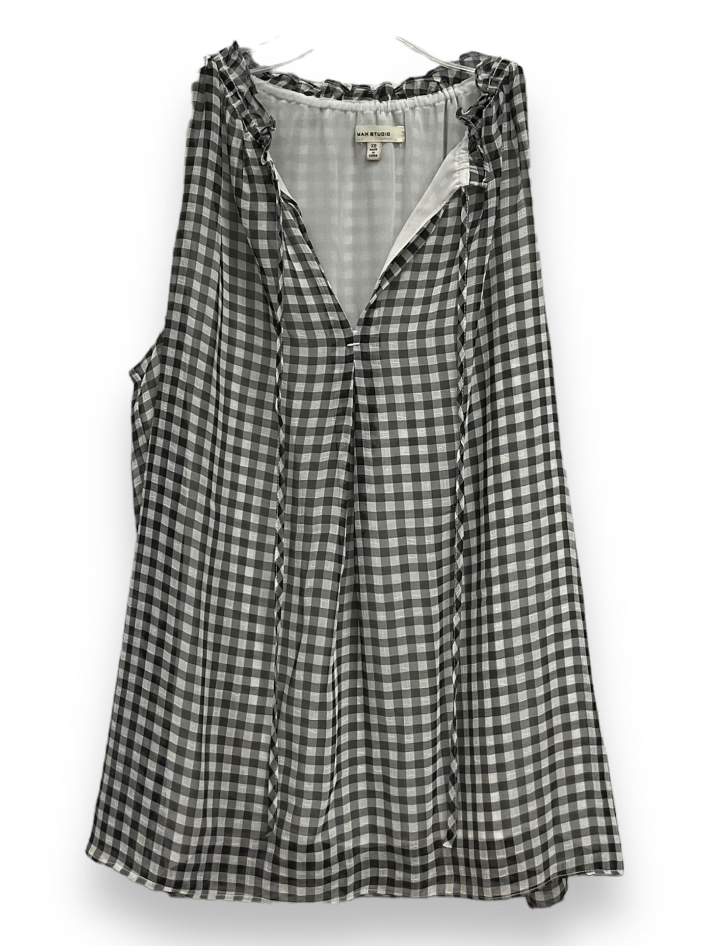 Plaid Pattern Top Sleeveless Max Studio, Size Xs