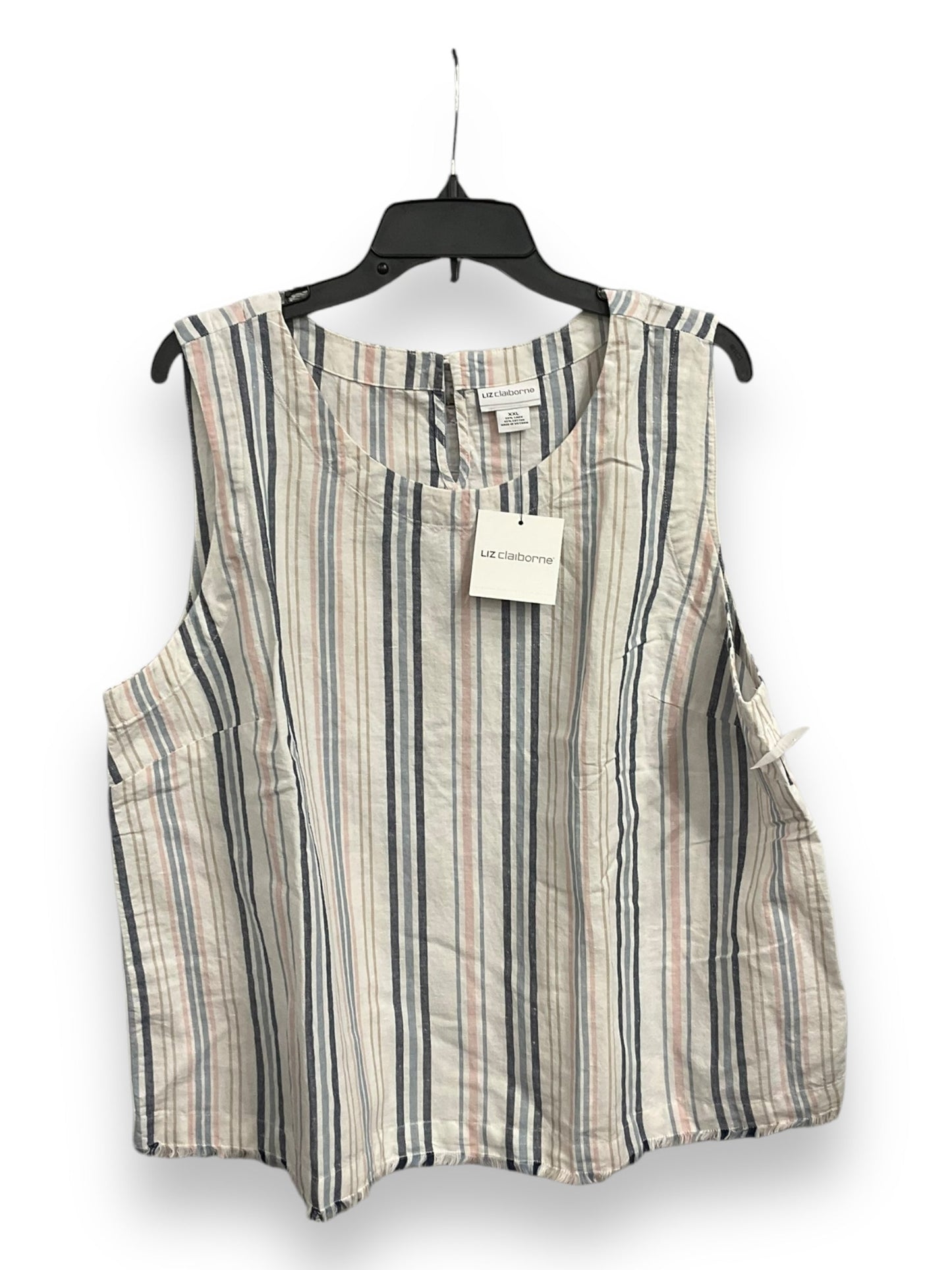 Top Sleeveless By Liz Claiborne In Striped Pattern, Size: Xxl