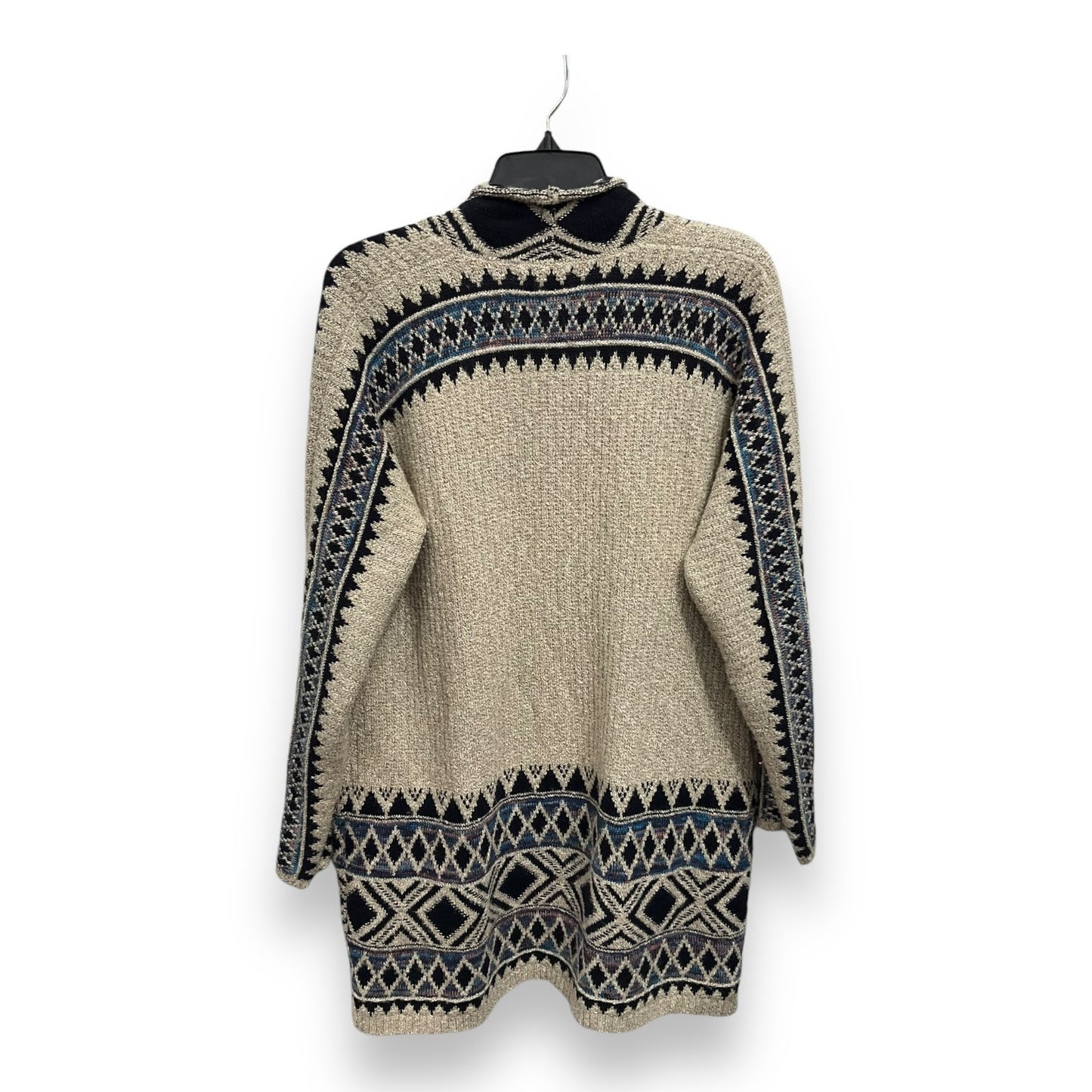 Sweater Cardigan By Lucky Brand In Geometric Pattern, Size: M