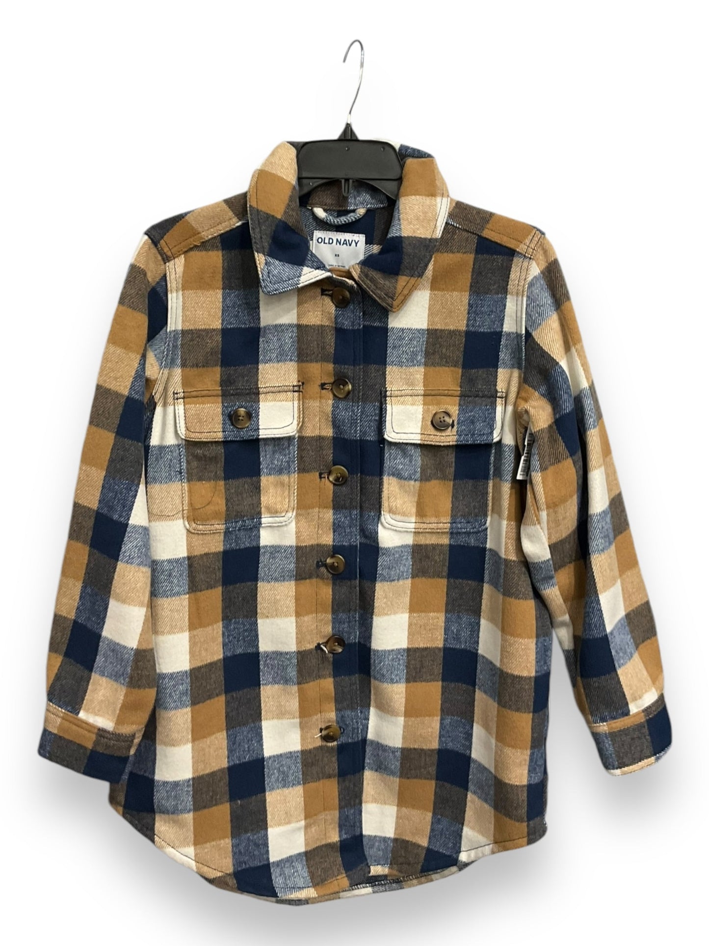 Jacket Shirt By Old Navy In Plaid Pattern, Size: Xs