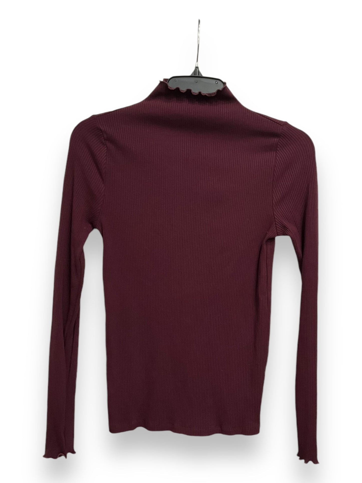 Top Long Sleeve By Loft In Maroon, Size: S