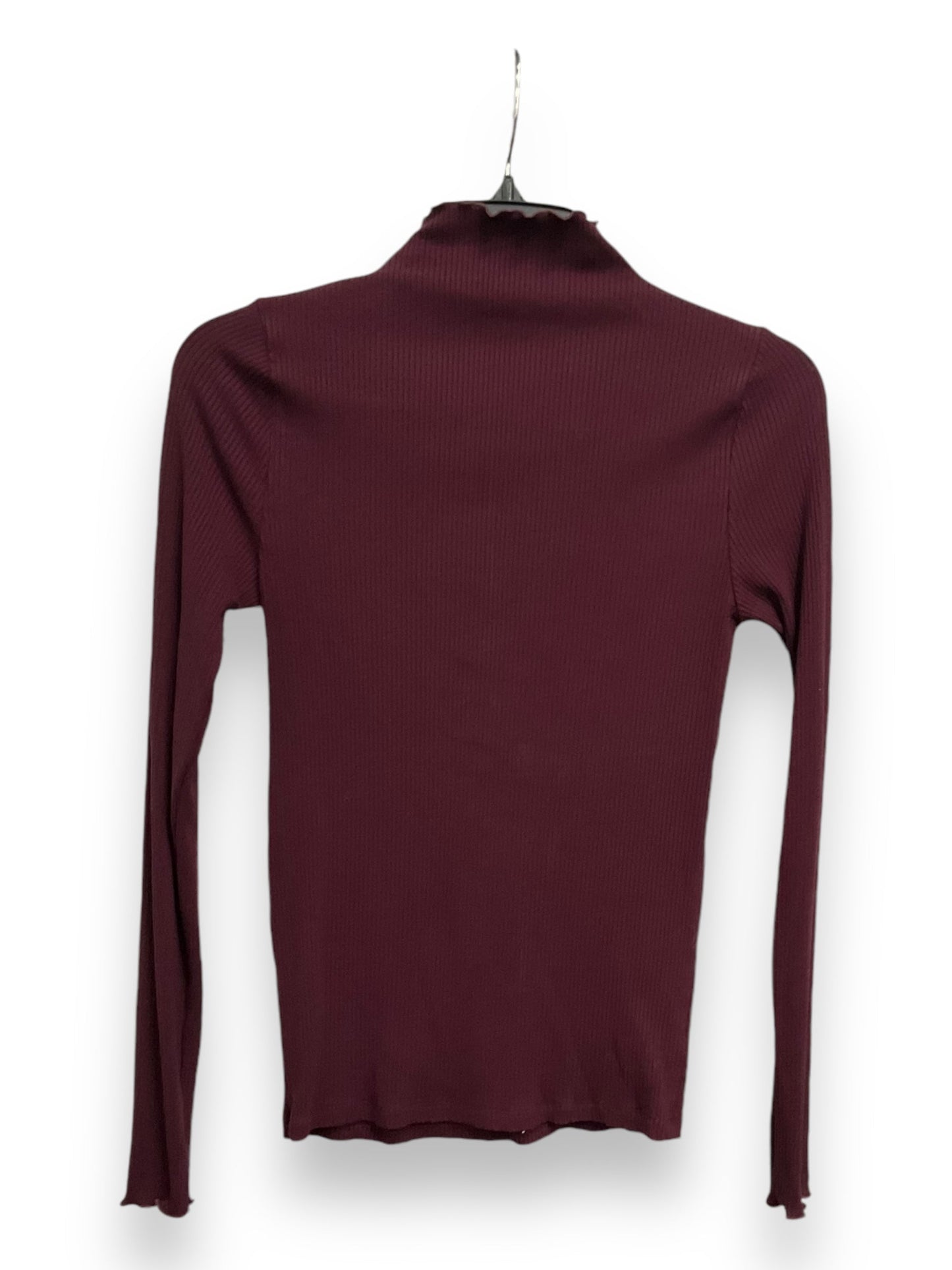 Top Long Sleeve By Loft In Maroon, Size: S