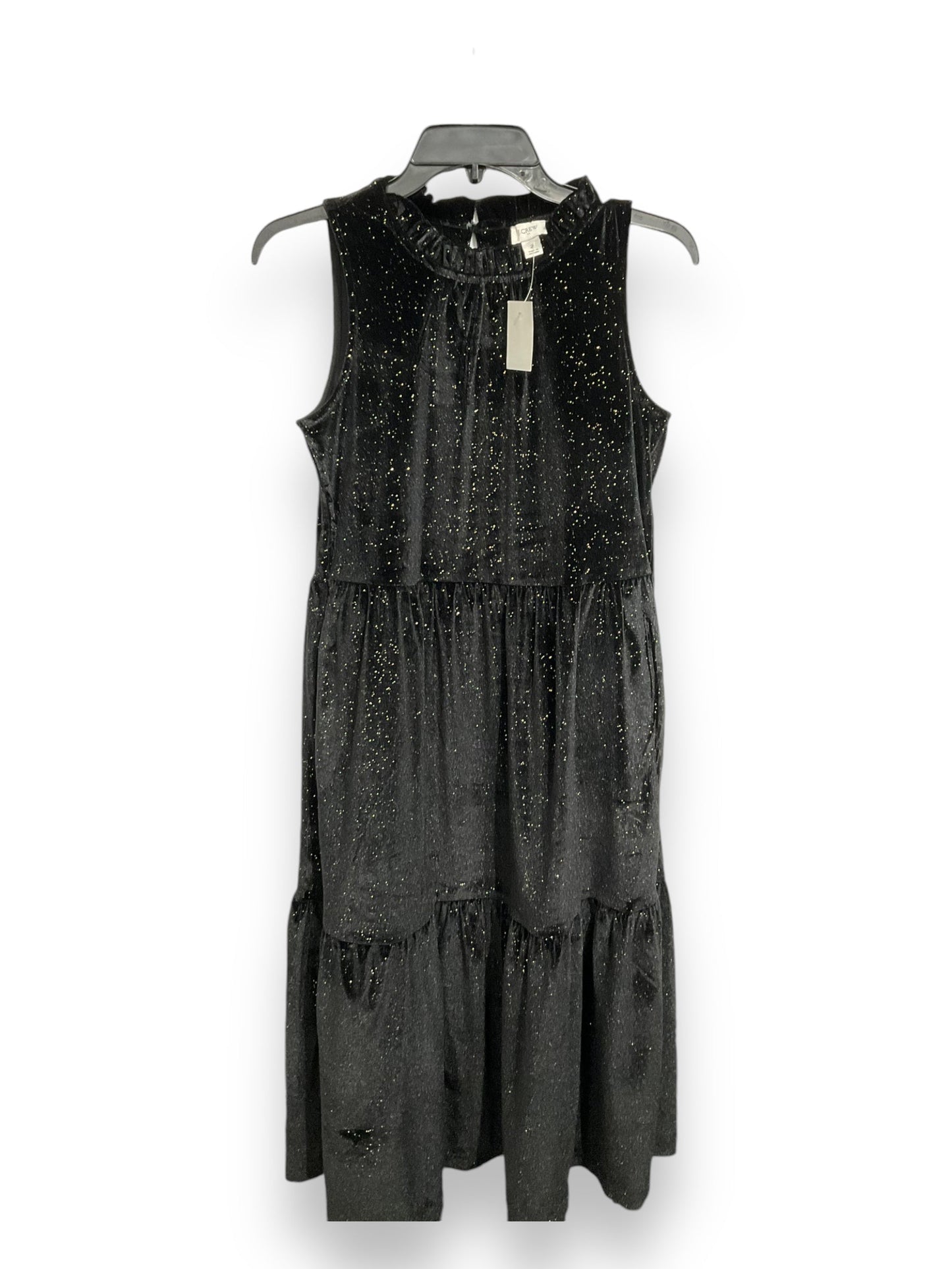 Dress Casual Midi By J. Crew In Black & Gold, Size: 2