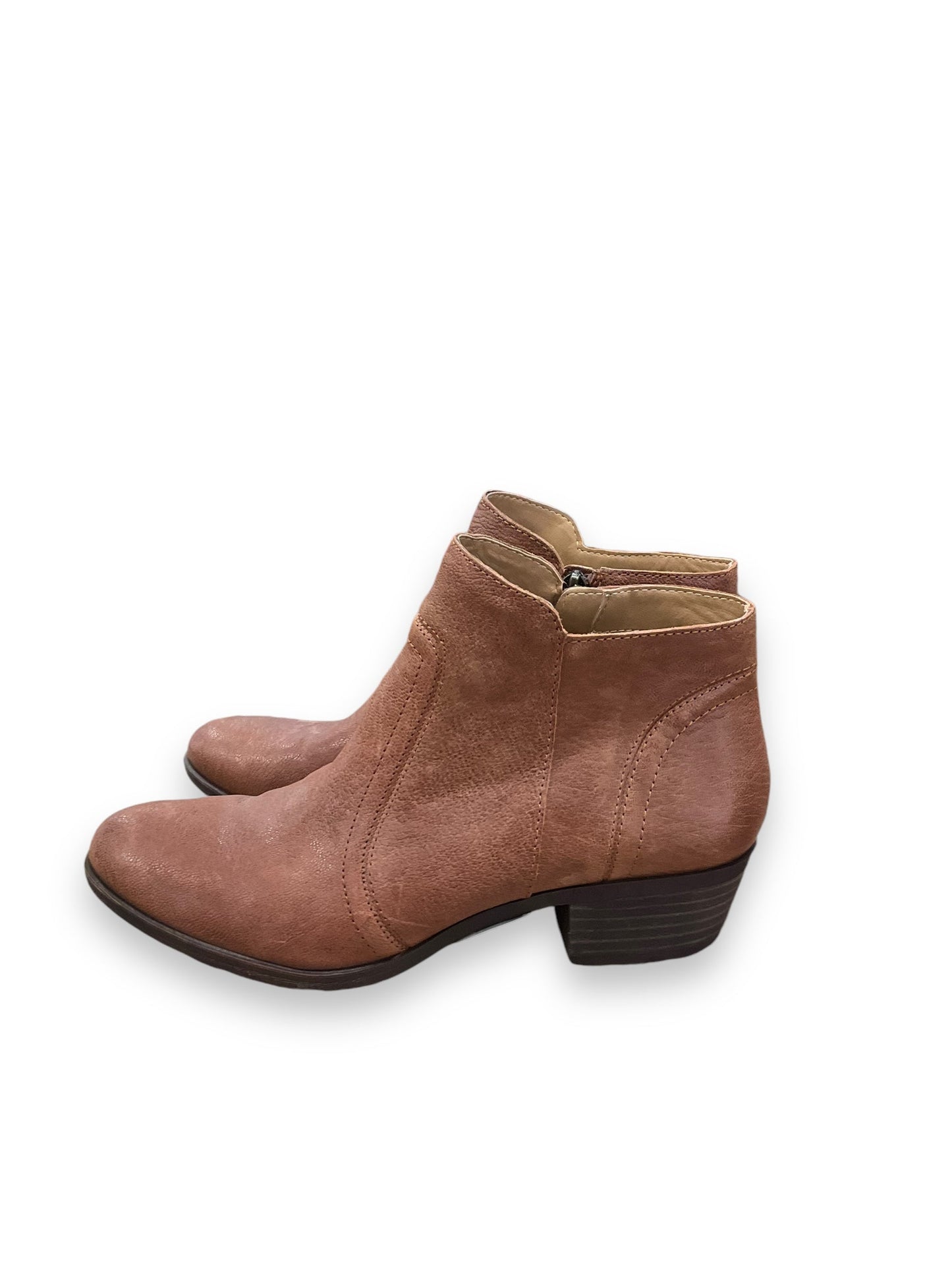 Boots Ankle Heels By Lucky Brand In Brown, Size: 8.5