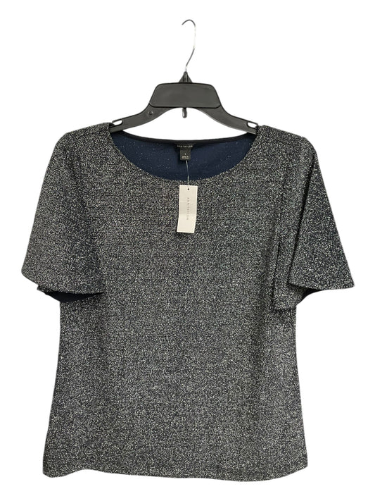 Top Short Sleeve By Ann Taylor In Blue & Silver, Size: S