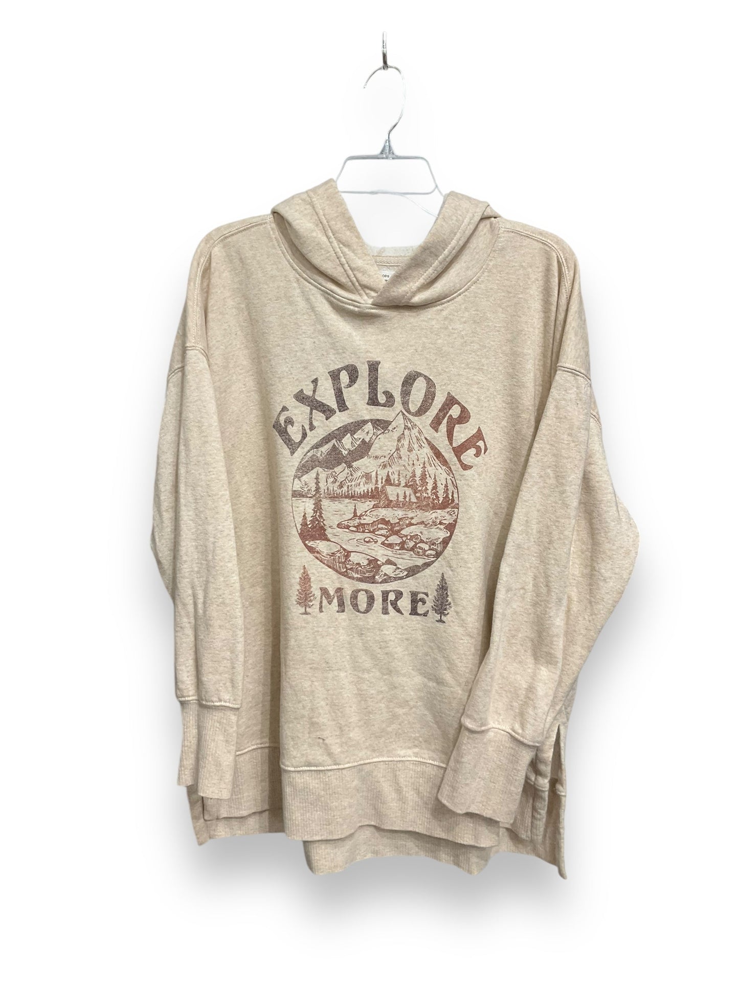 Sweatshirt Hoodie By Maurices In Cream, Size: Xxl