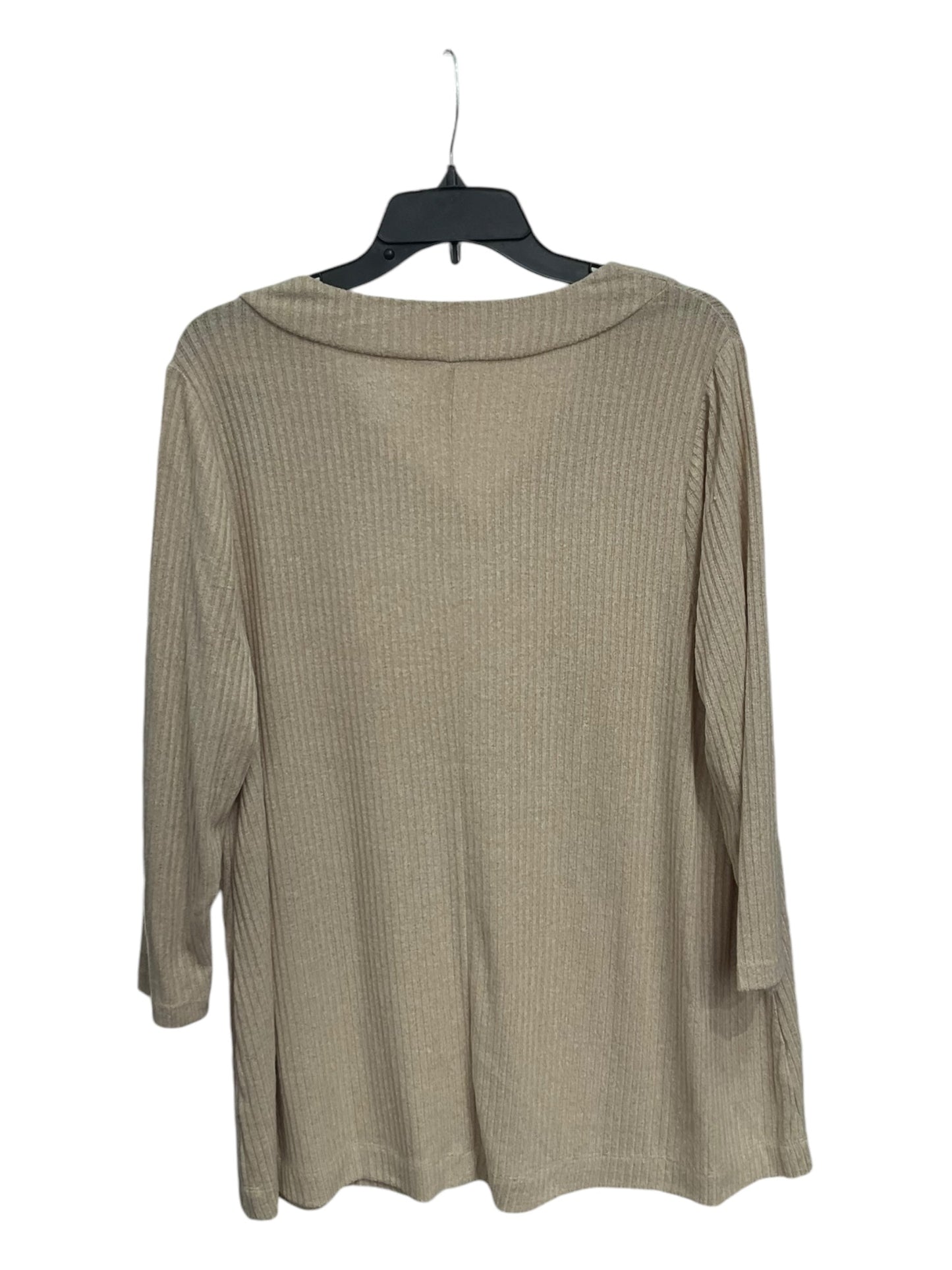 Top Long Sleeve By Lane Bryant In Cream, Size: 1x