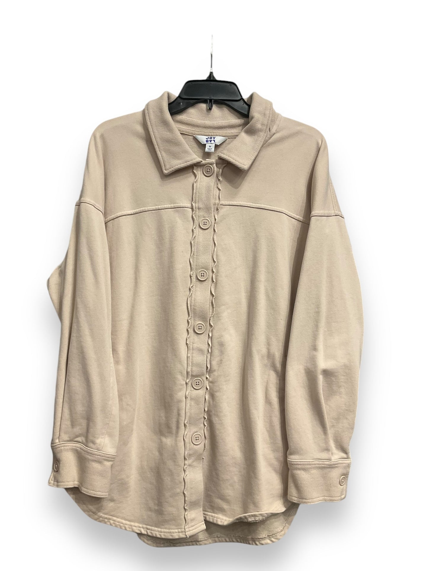 Jacket Shirt By Joy Lab In Tan, Size: M