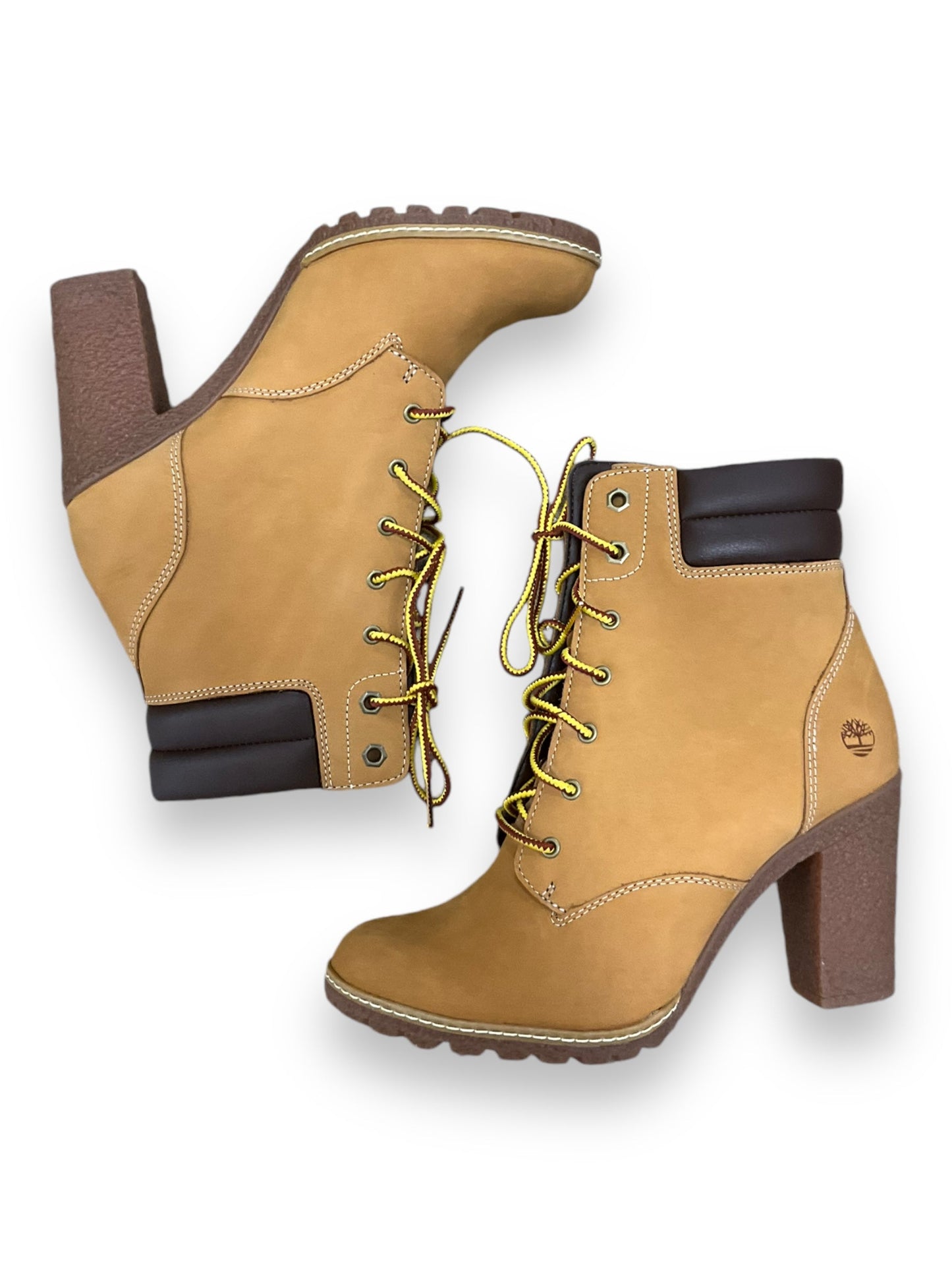 Boots Ankle Heels By Timberland In Tan, Size: 8