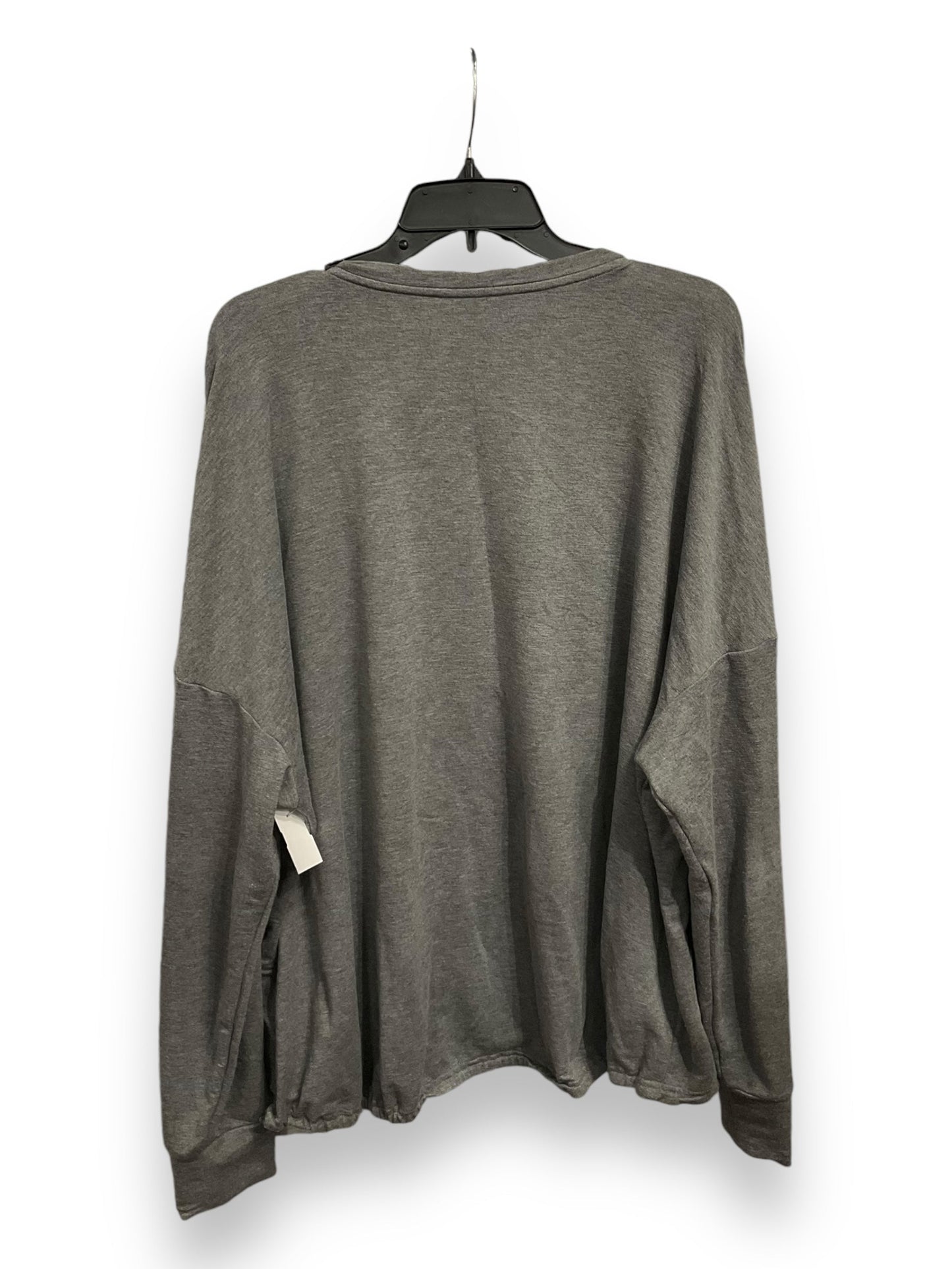 Top Long Sleeve By Fabletics In Grey, Size: 3x