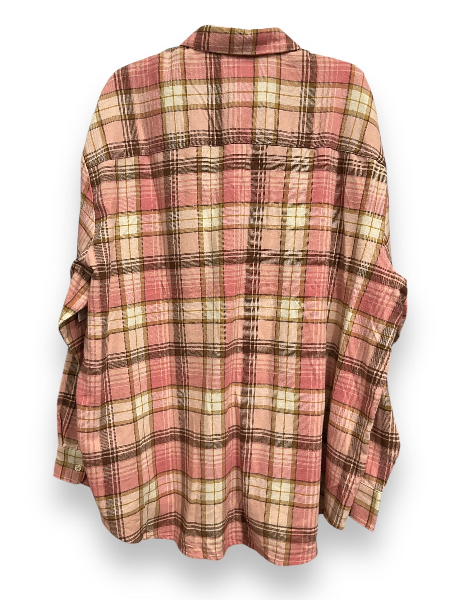 Top Long Sleeve By Old Navy In Plaid Pattern, Size: Xxl