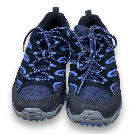 Shoes Hiking By Merrell In Black & Blue, Size: 7.5