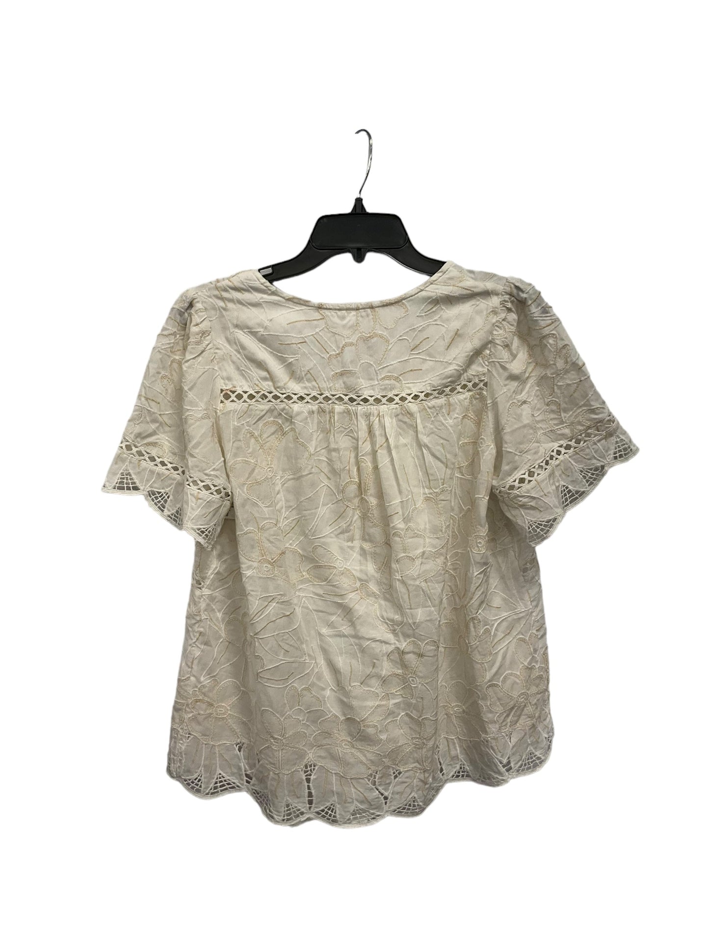 Cream Top Short Sleeve Anthropologie, Size Xs