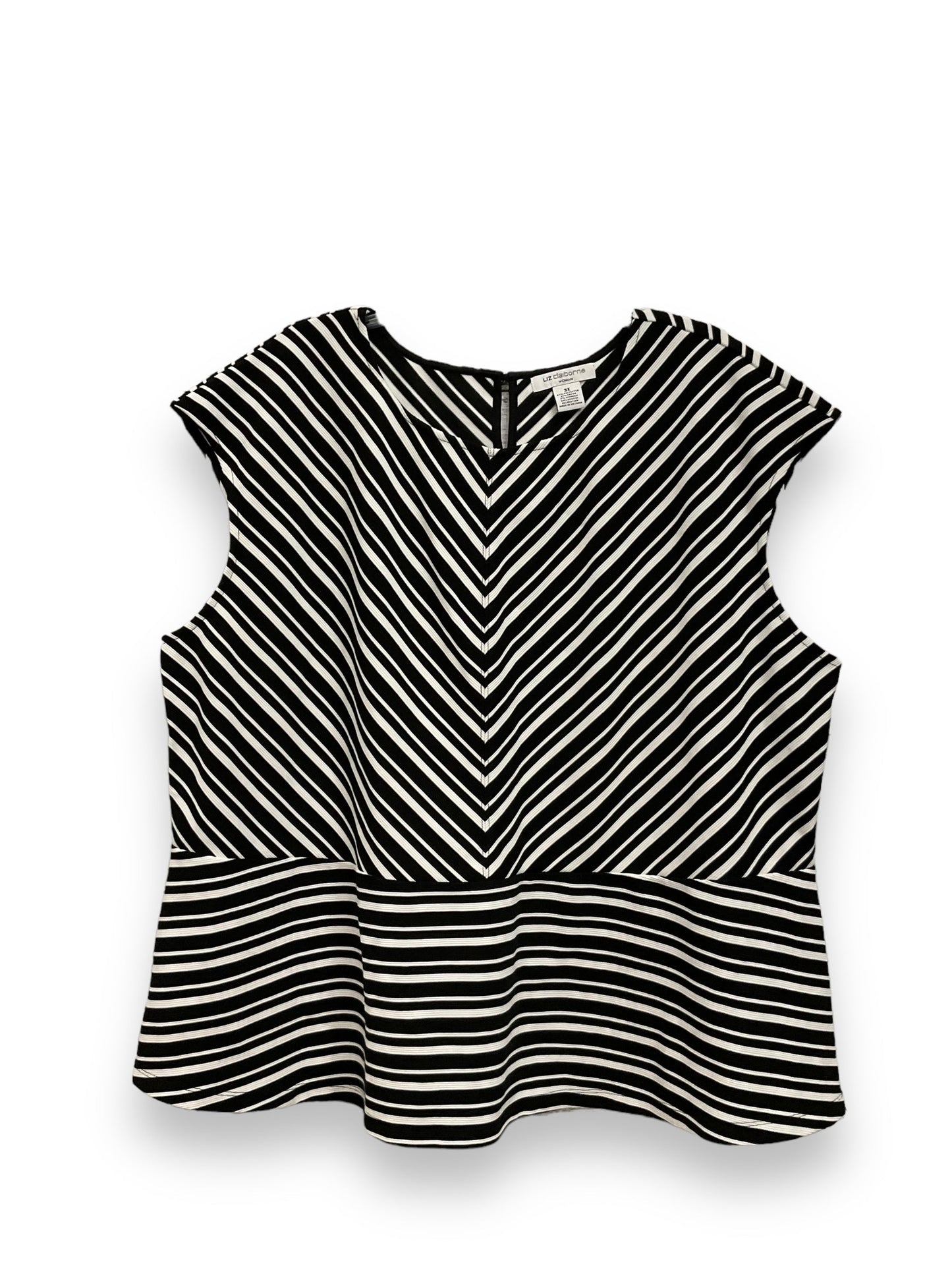 Striped Pattern Top Sleeveless Liz Claiborne, Size 3x