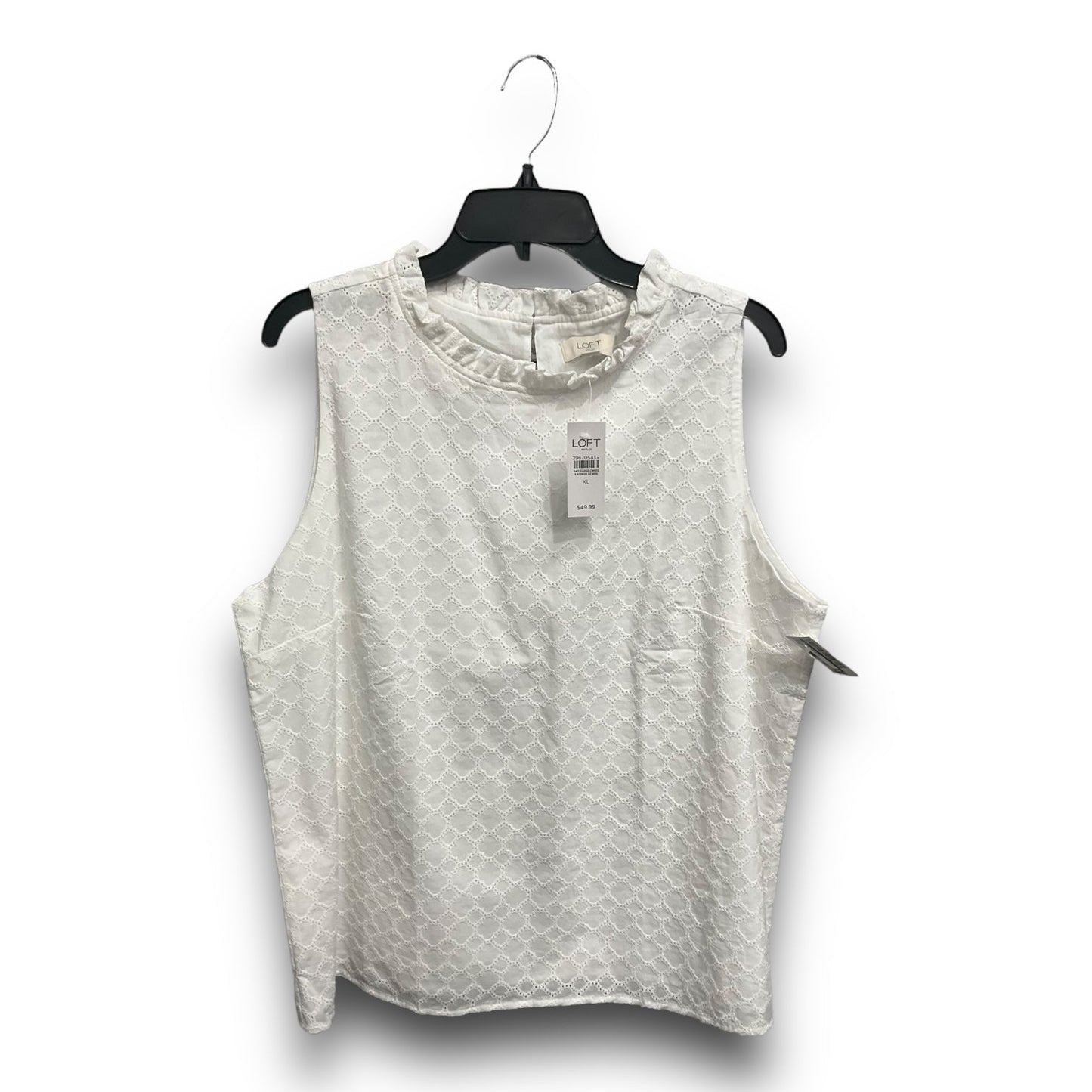 Top Sleeveless By Loft In White, Size: Xl