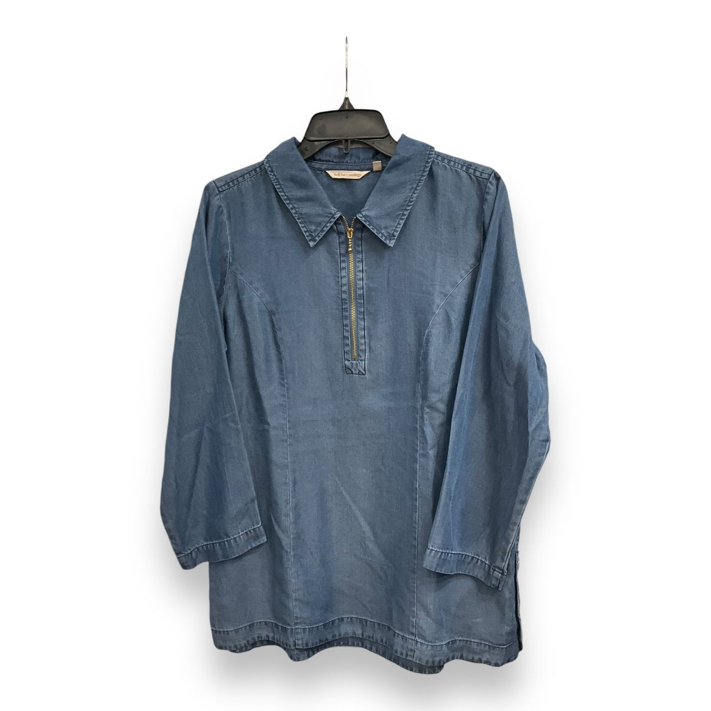 Tunic Long Sleeve By Soft Surroundings In Blue, Size: S