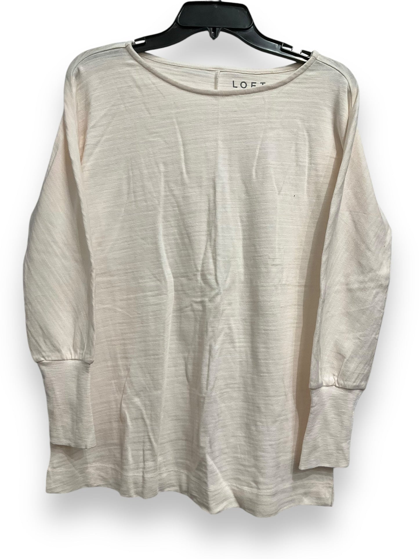 Top Long Sleeve Basic By Loft In Cream, Size: Xs