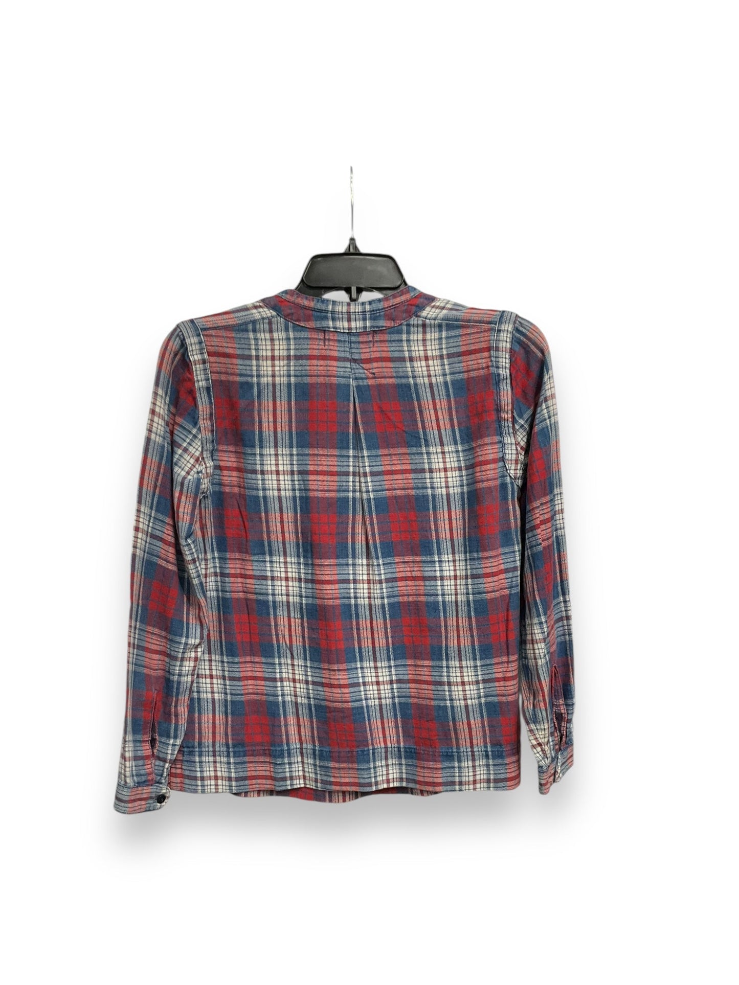 Top Long Sleeve By Madewell In Plaid Pattern, Size: Xs