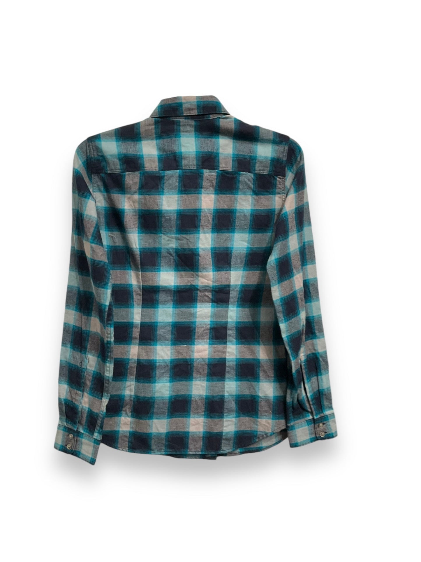 Top Long Sleeve By Eddie Bauer In Plaid Pattern, Size: Xs