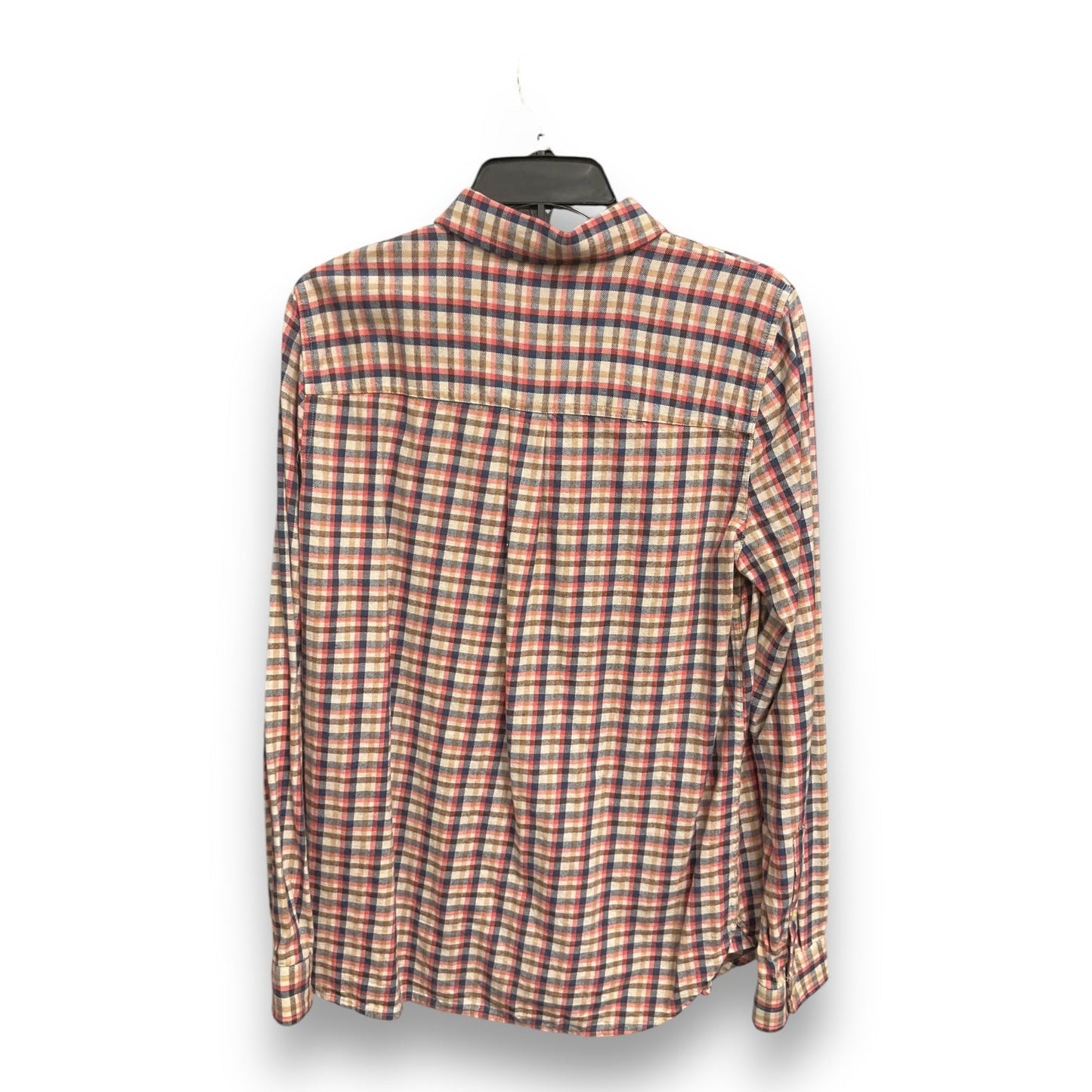 Blouse Long Sleeve By Madewell In Plaid Pattern, Size: L