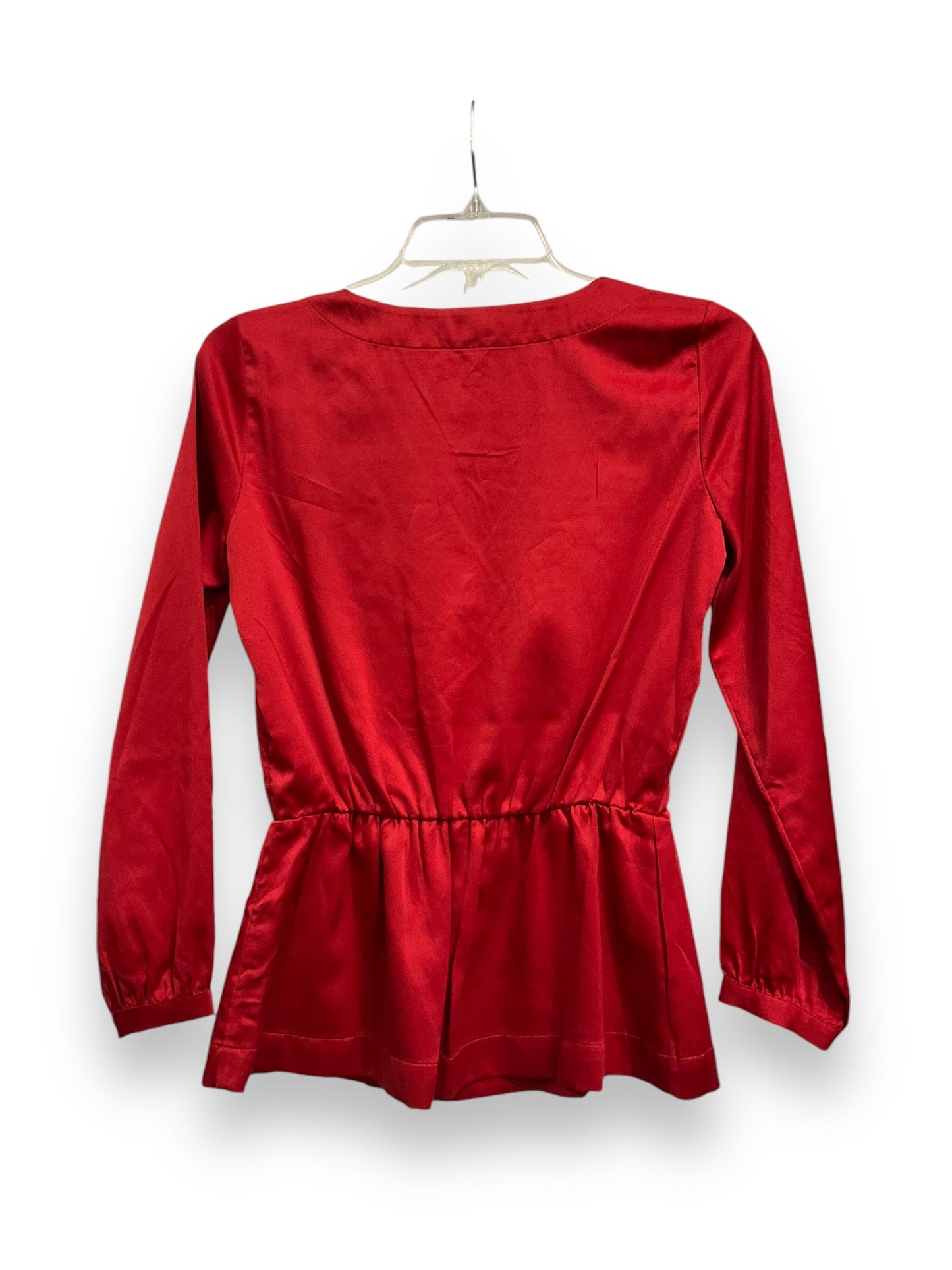 Top Long Sleeve By J. Crew In Red, Size: Xxs