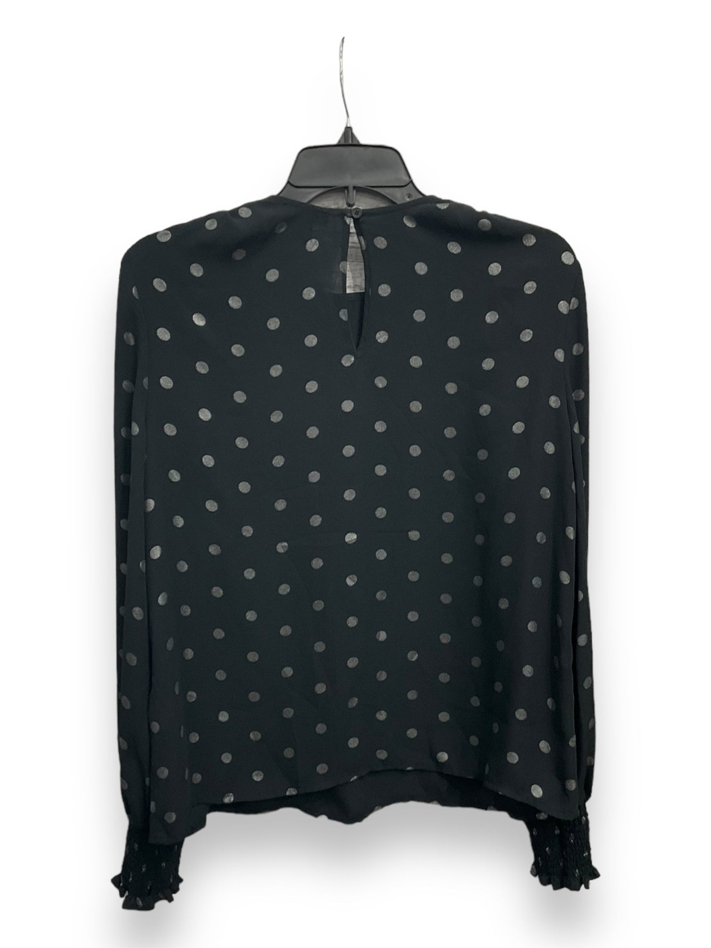 Blouse Long Sleeve By Halogen In Polkadot Pattern, Size: M