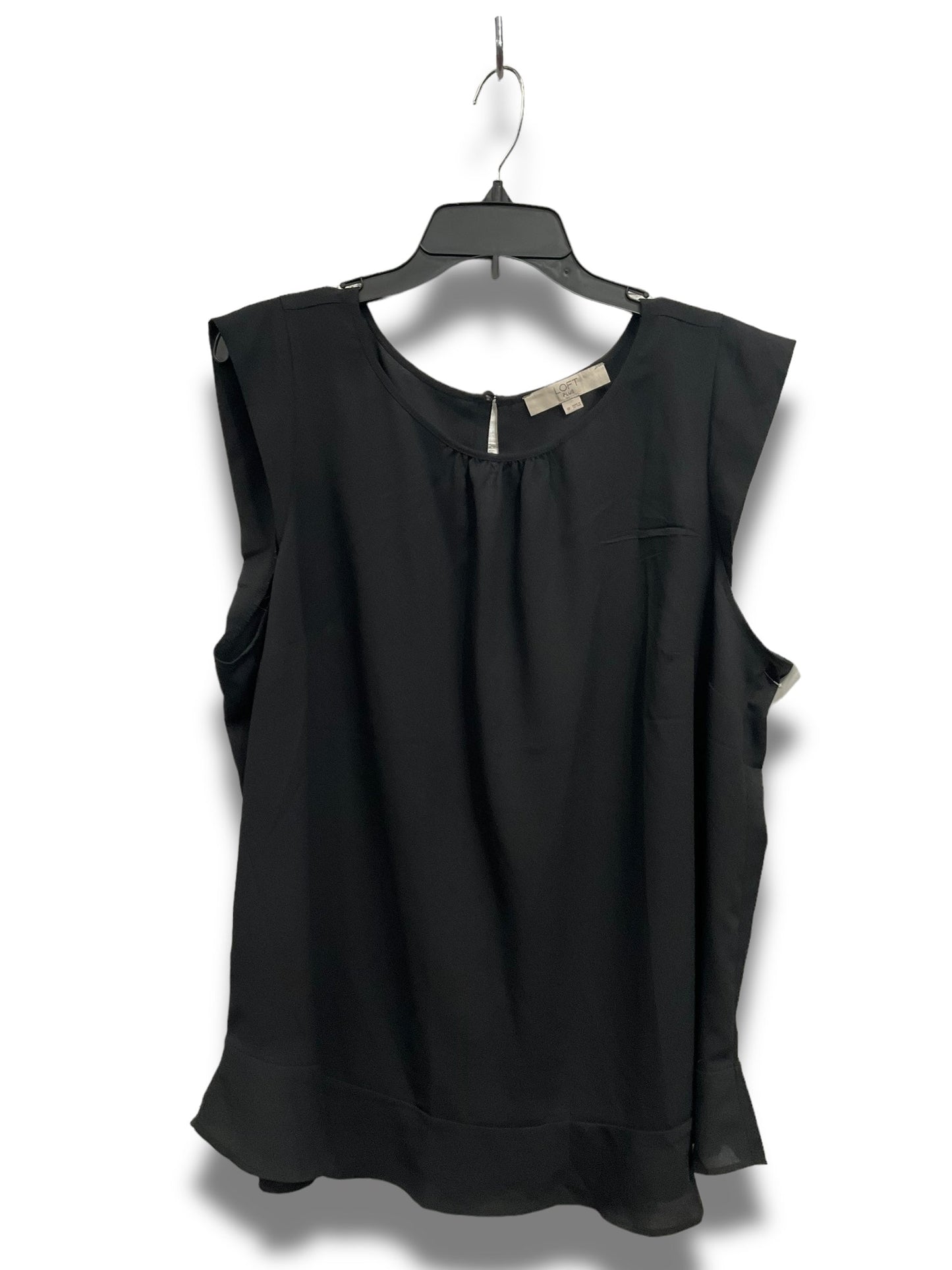 Top Sleeveless By Loft In Black, Size: 1x