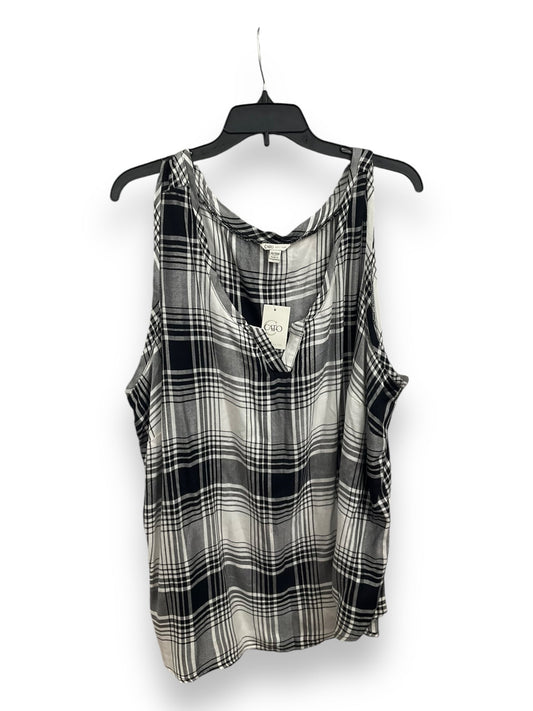 Top Sleeveless By Cato In Plaid Pattern, Size: 4x