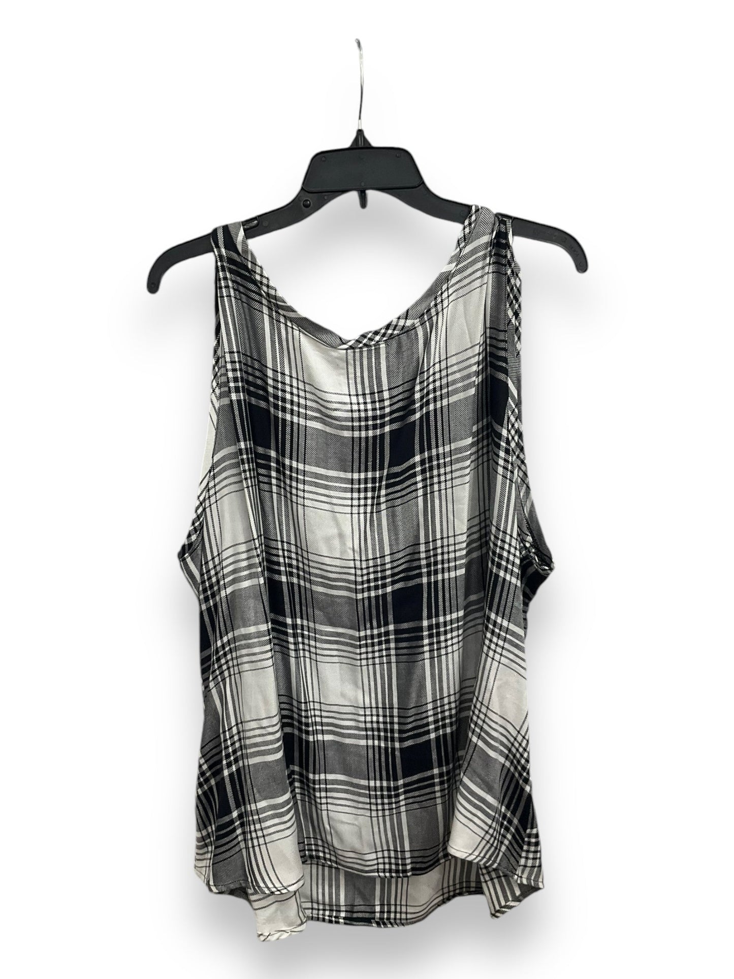 Top Sleeveless By Cato In Plaid Pattern, Size: 4x