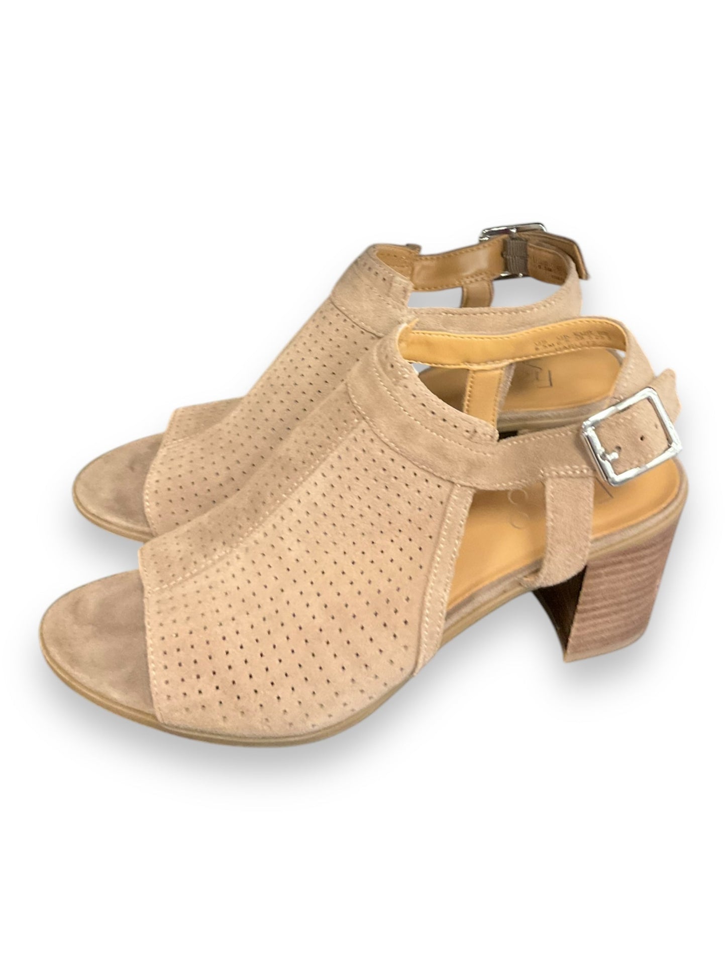 Sandals Heels Block By Franco Sarto In Taupe, Size: 8.5