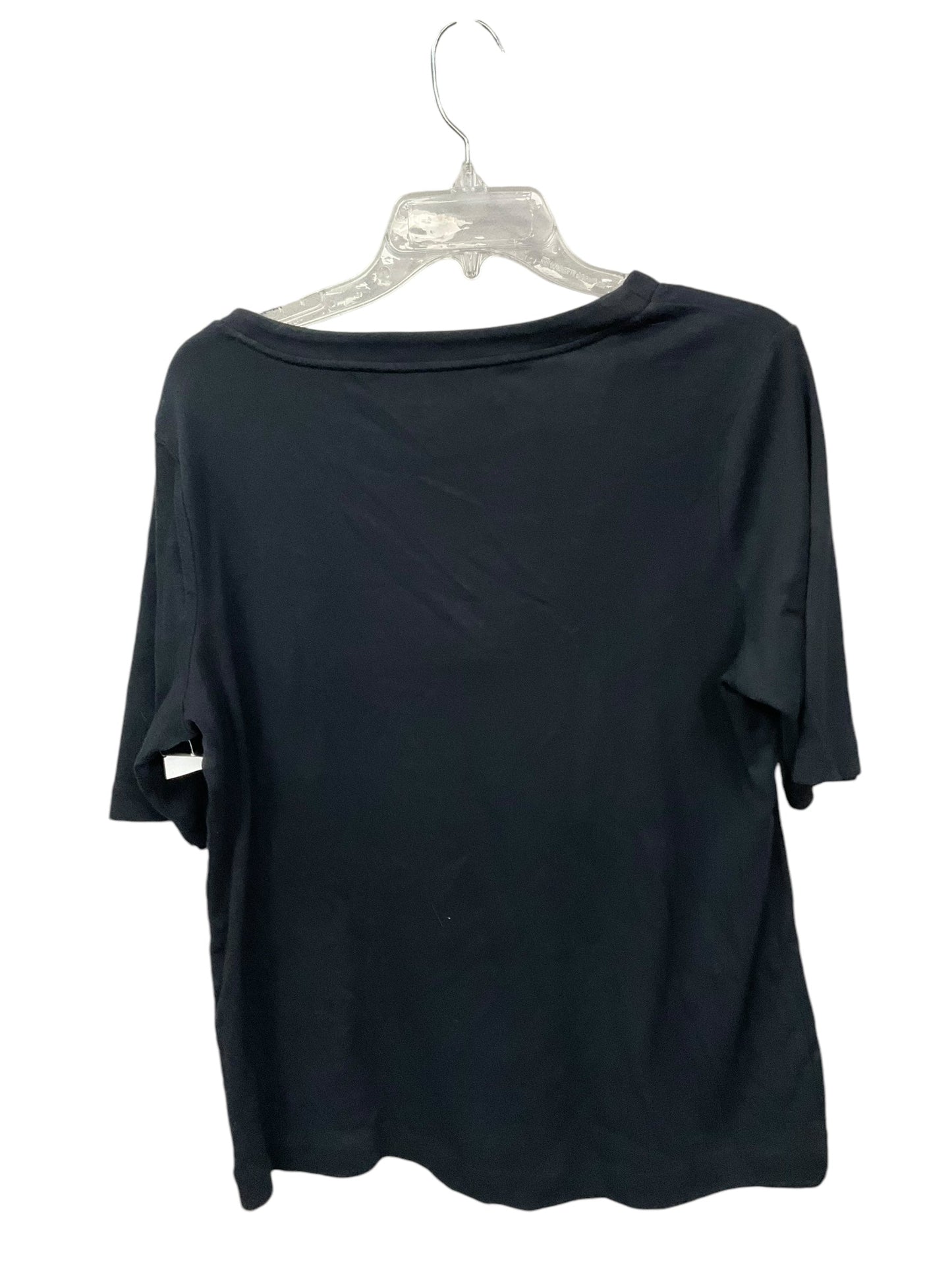 Top Short Sleeve Basic By Croft And Barrow In Black, Size: Xl