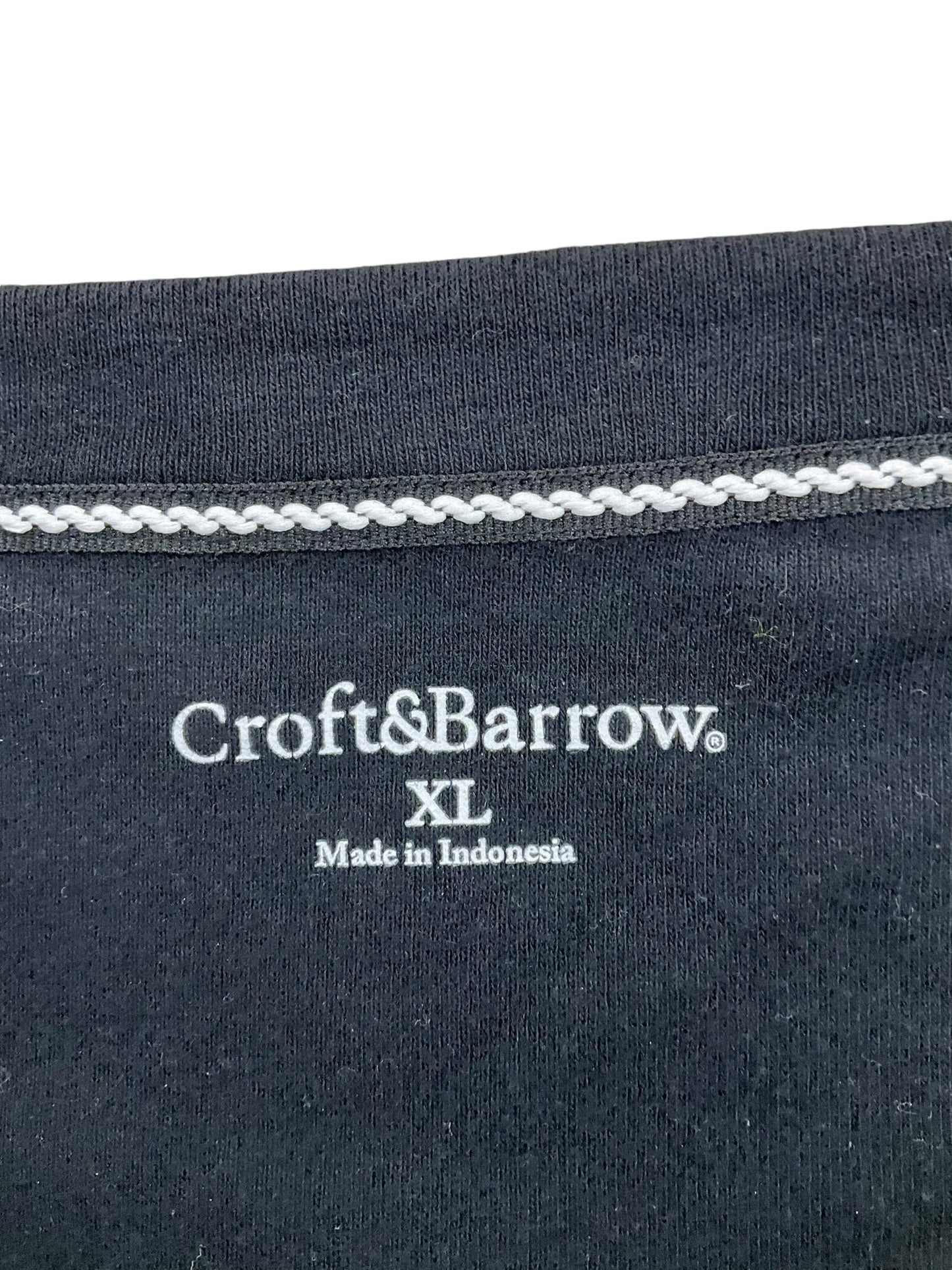 Top Short Sleeve Basic By Croft And Barrow In Black, Size: Xl