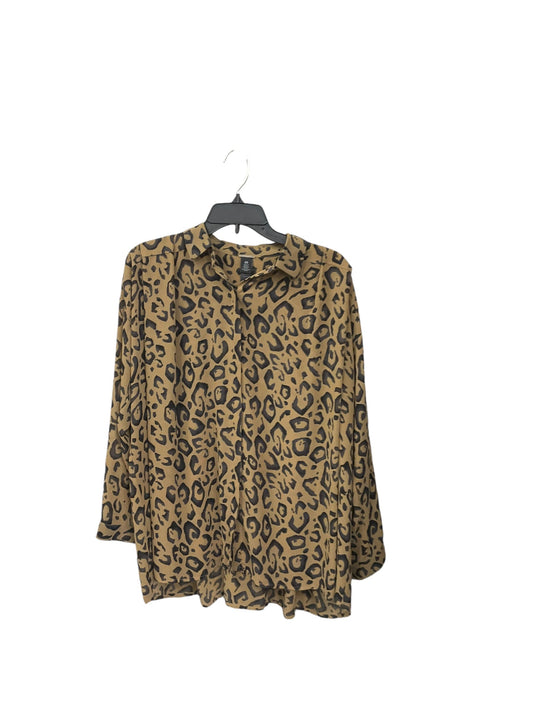 Blouse Long Sleeve By Chicos In Animal Print, Size: M