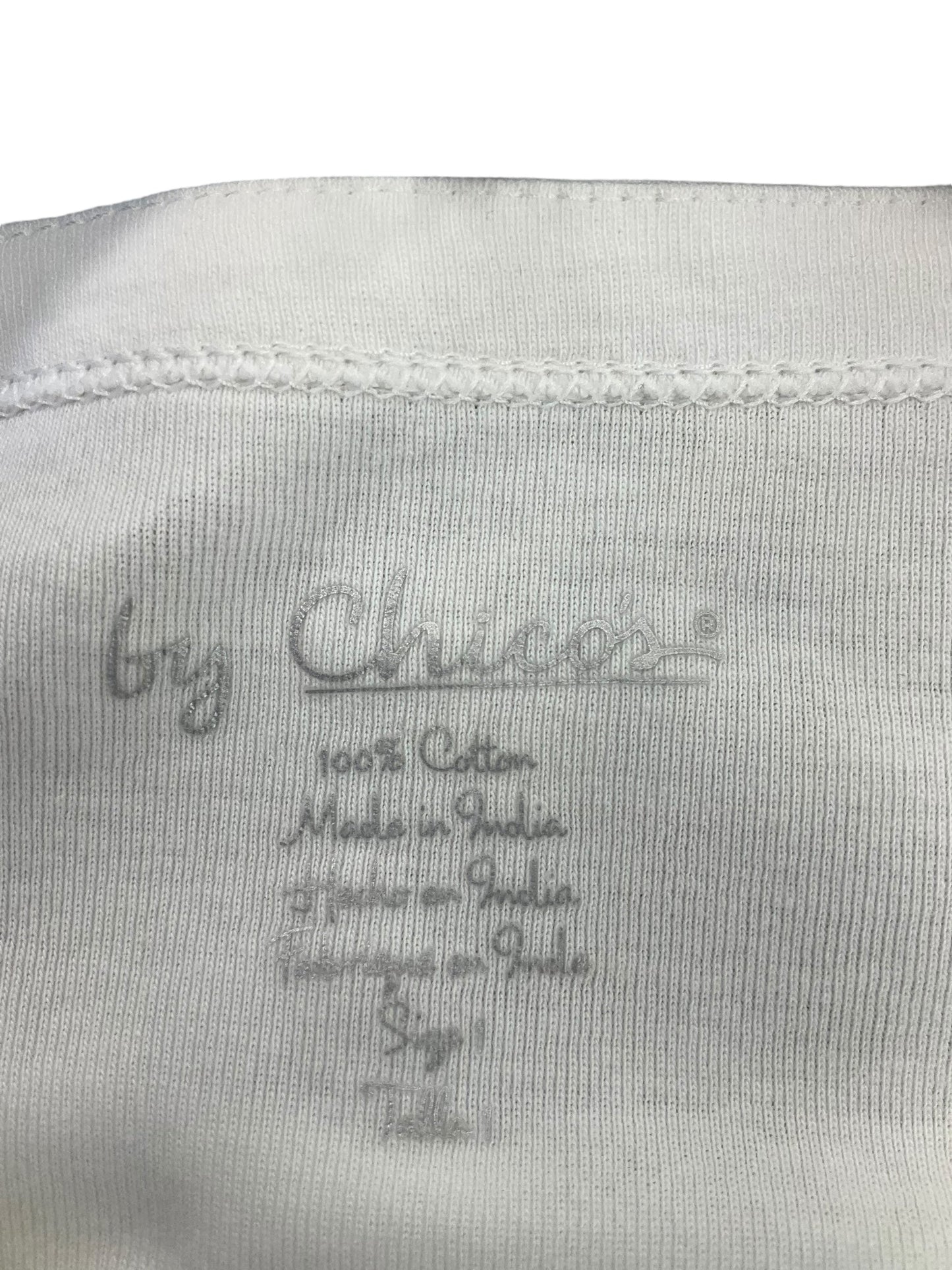 Top 3/4 Sleeve By Chicos In White, Size: M