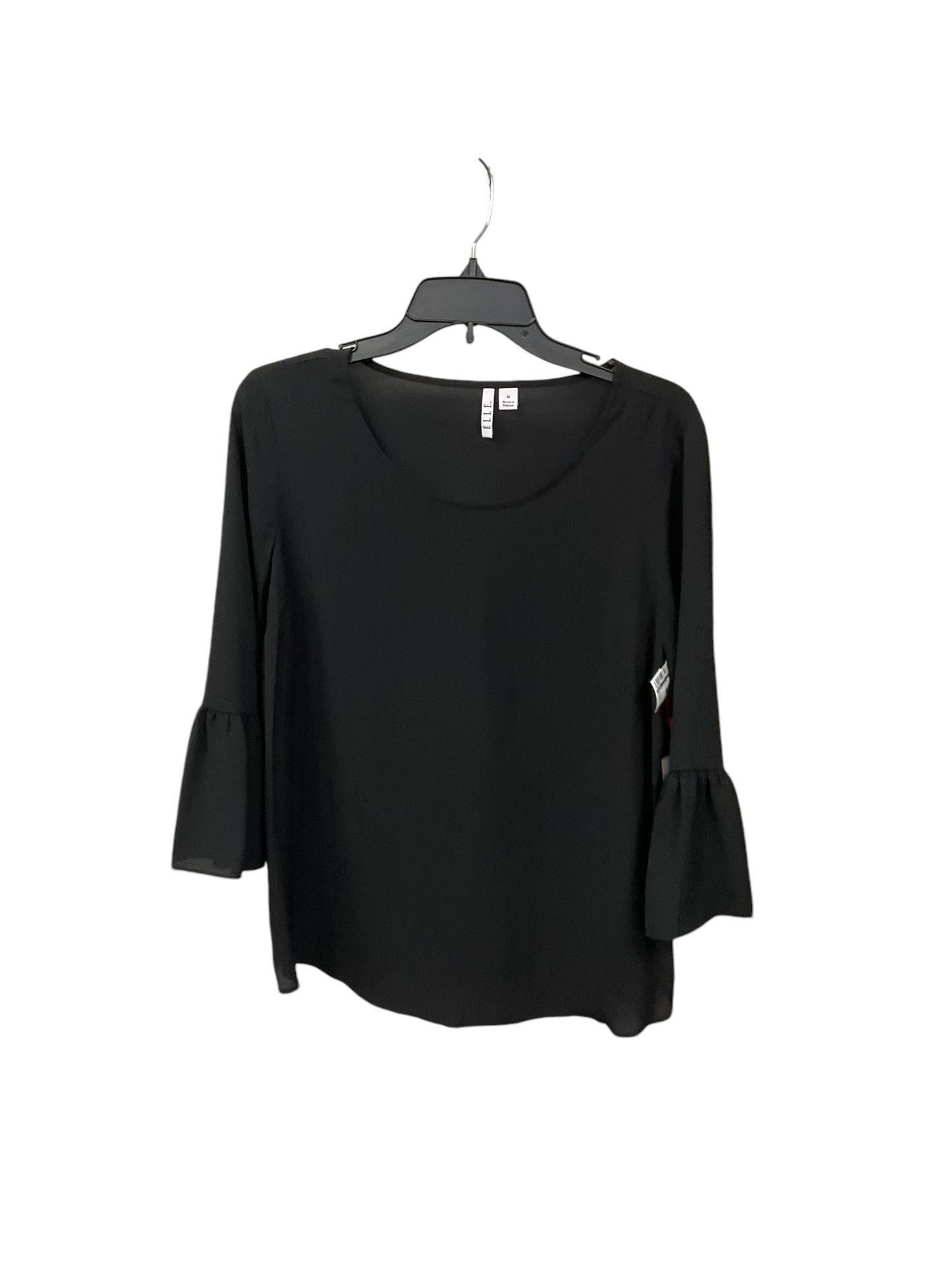 Top 3/4 Sleeve By Elle In Black, Size: M