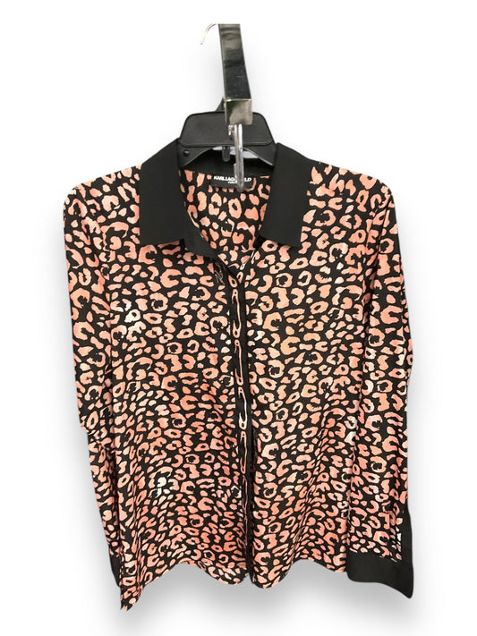 Blouse Long Sleeve By Karl Lagerfeld In Animal Print, Size: S