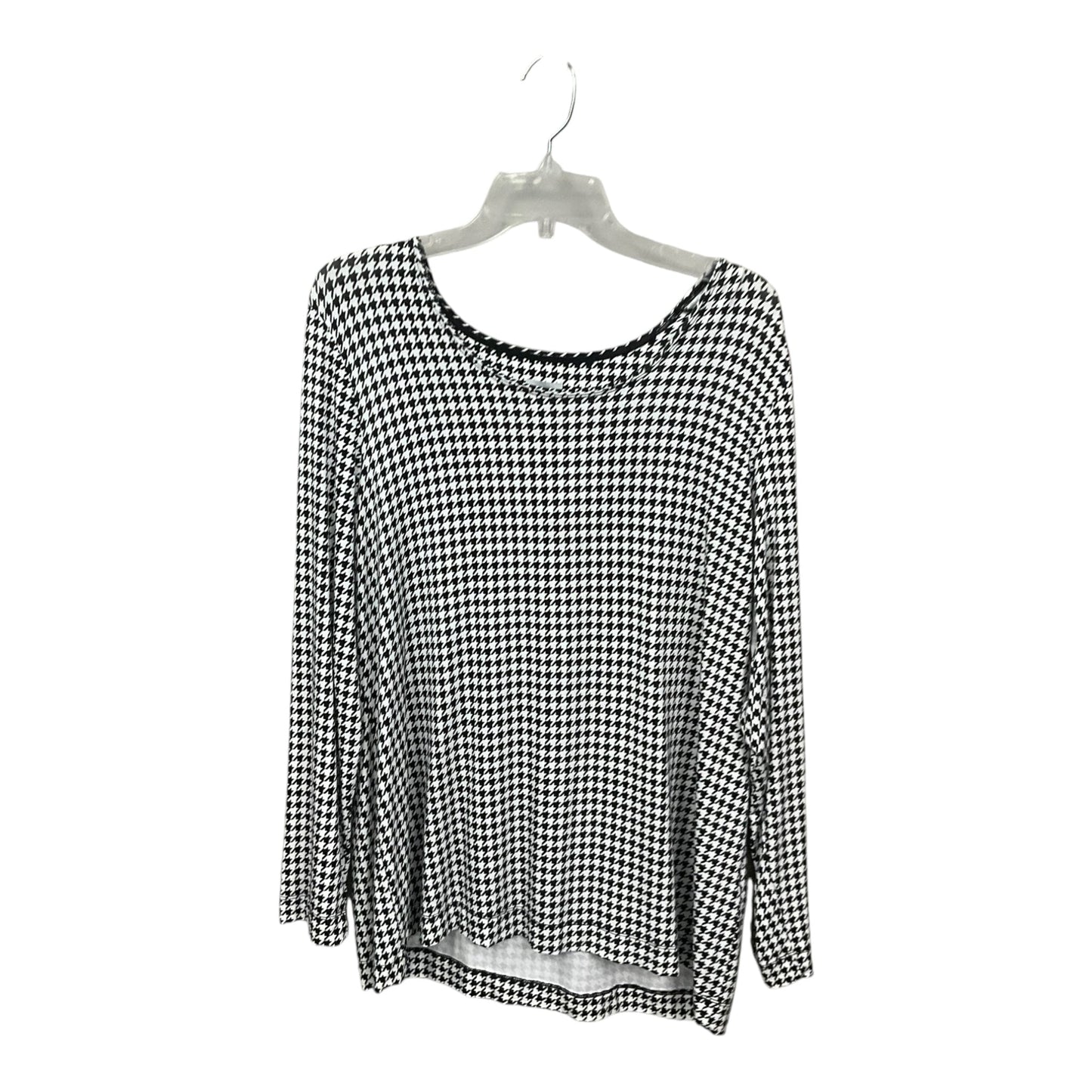 Top Long Sleeve By Chicos In Black & White, Size: Xl