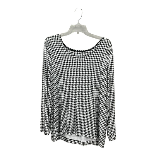 Top Long Sleeve By Chicos In Black & White, Size: Xl