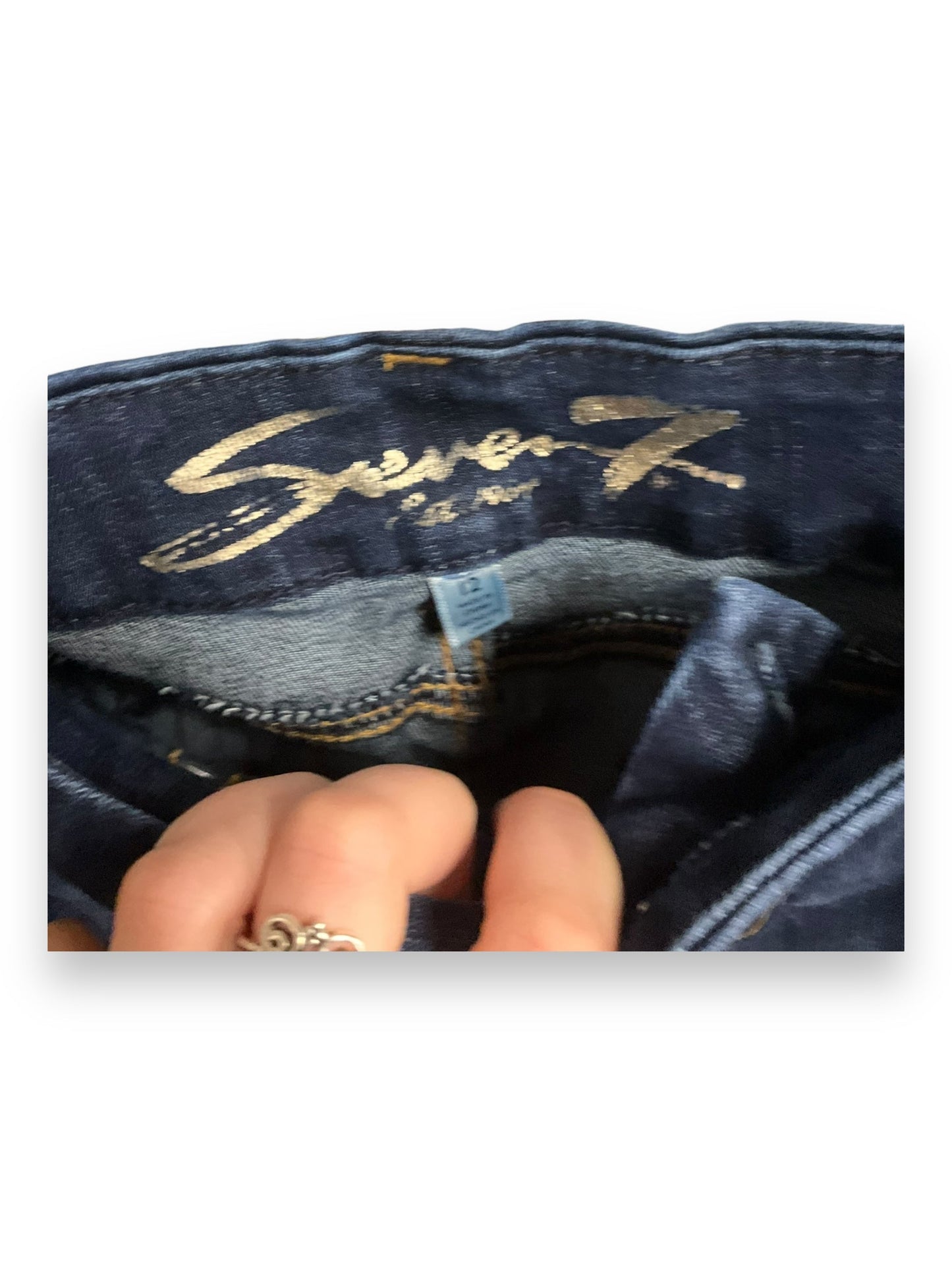 Jeans Straight By Seven 7 In Blue Denim, Size: 12