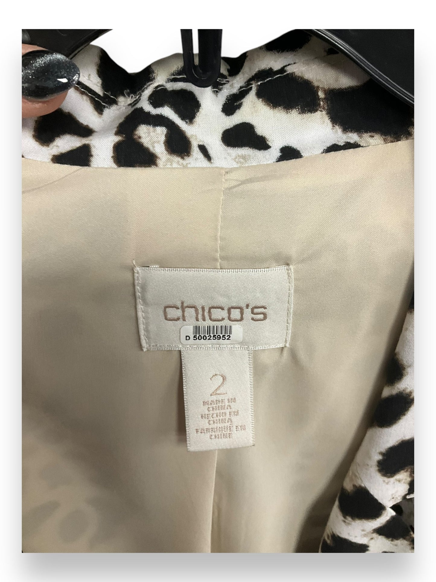 Blazer By Chicos In Animal Print, Size: L