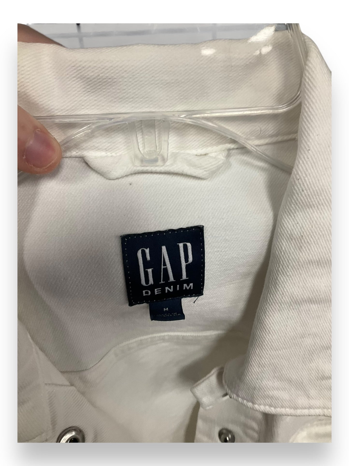 Jacket Denim By Gap In White, Size: M