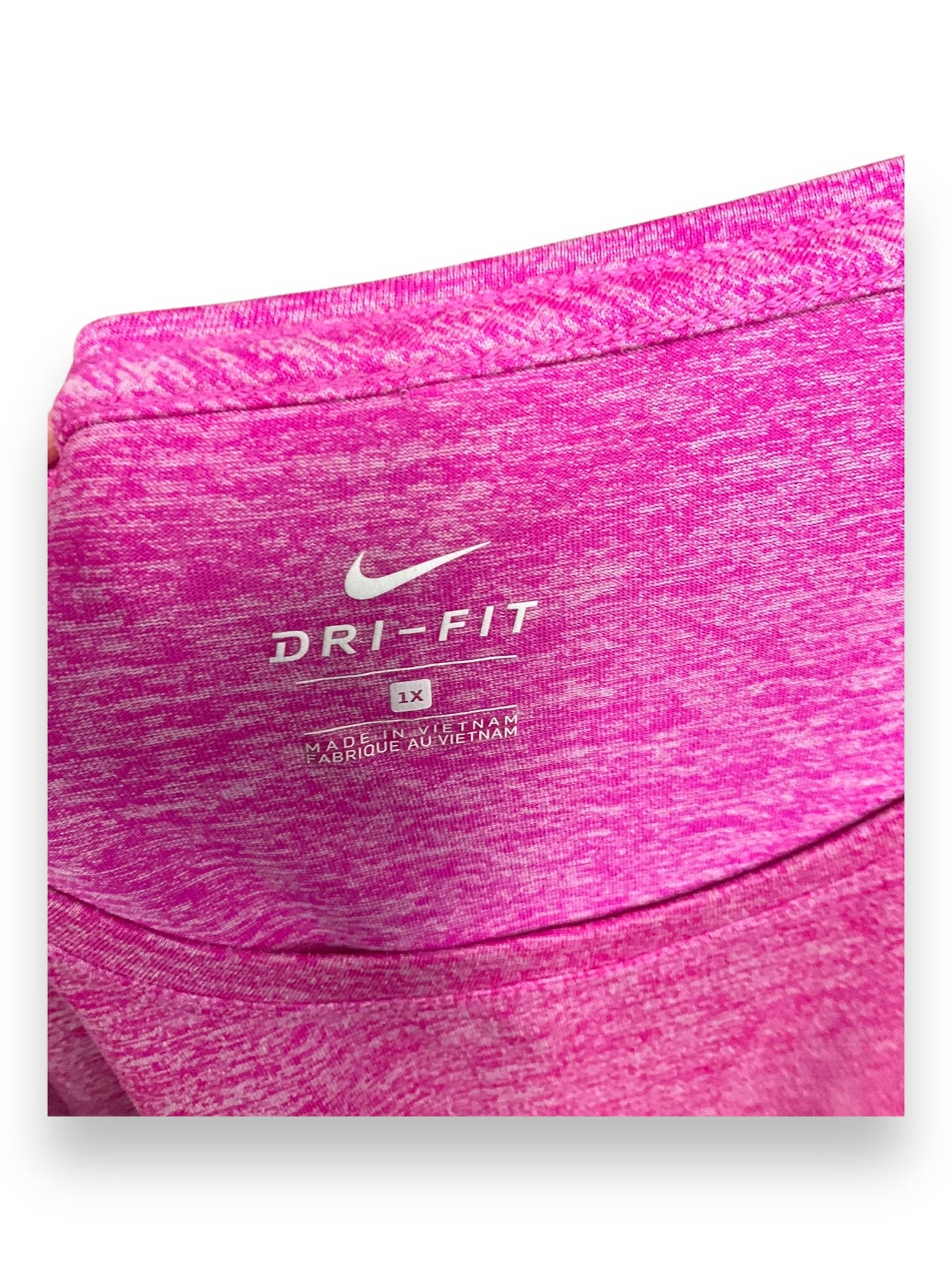 Athletic Top Short Sleeve By Nike Apparel In Pink, Size: 1x