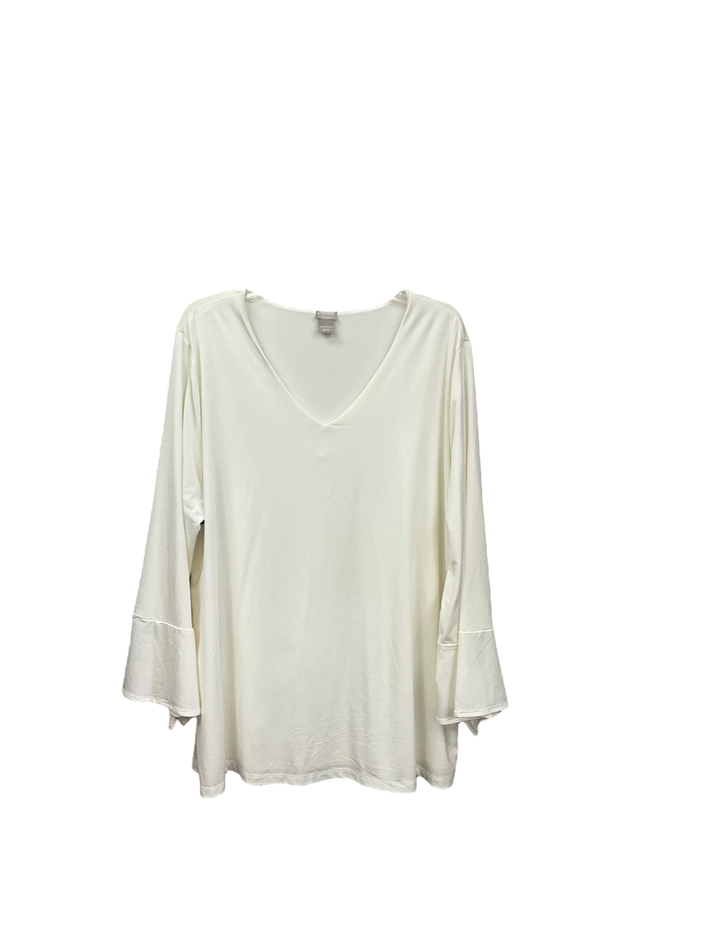 Blouse Long Sleeve By Chicos In Ivory, Size: 4x