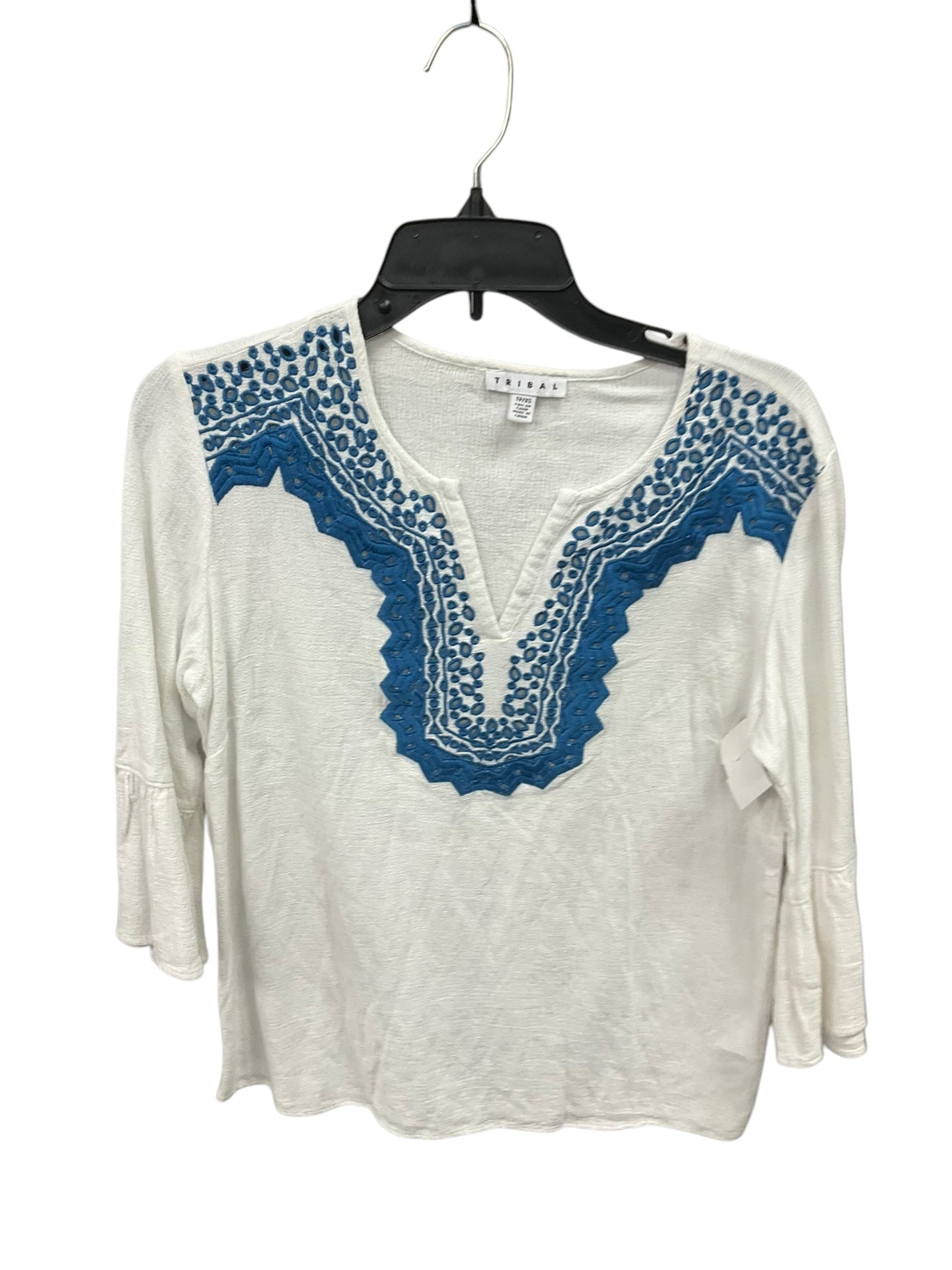 Tunic 3/4 Sleeve By Tribal In White, Size: Xs